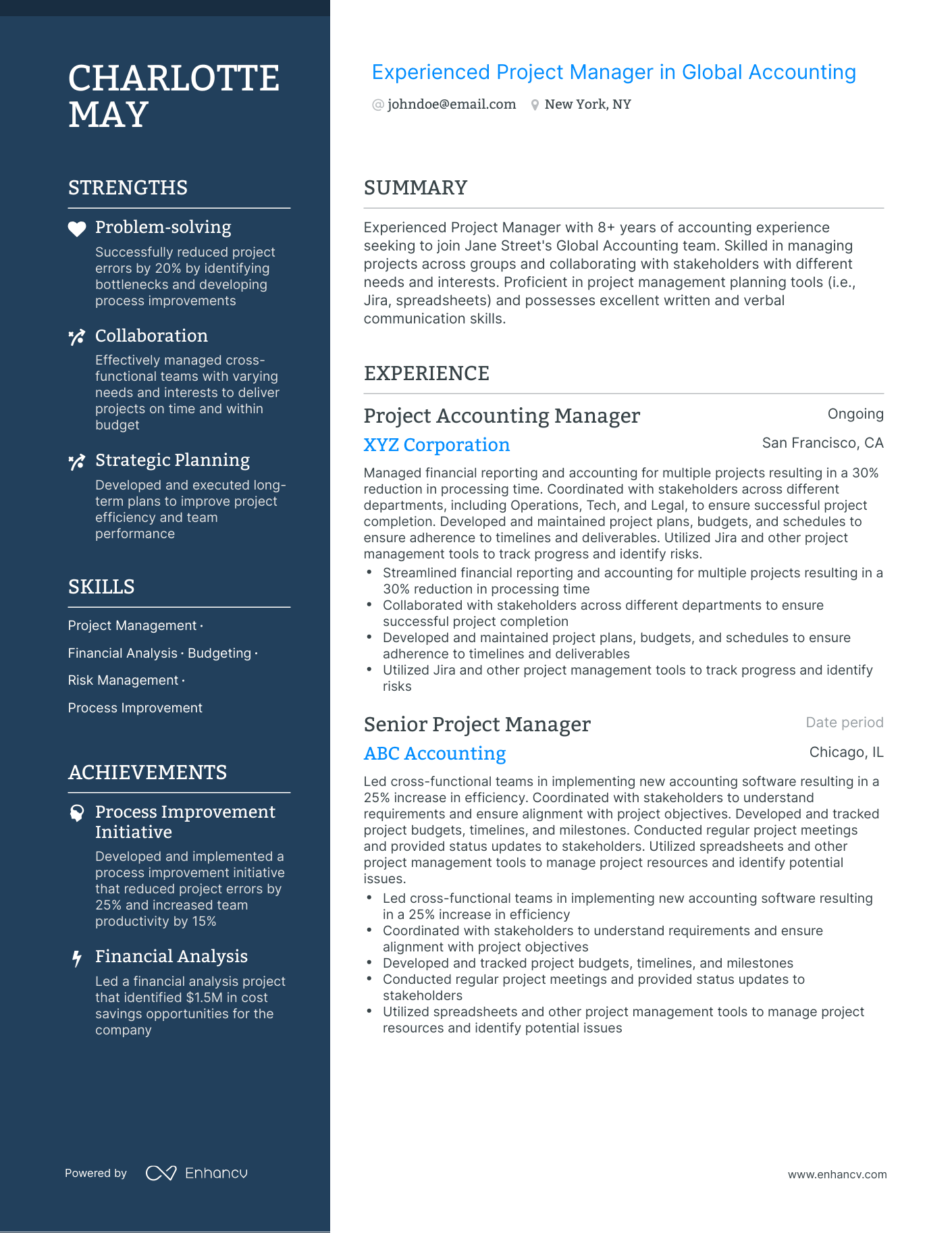 5 Project Accounting Resume Examples & Guide for 2023