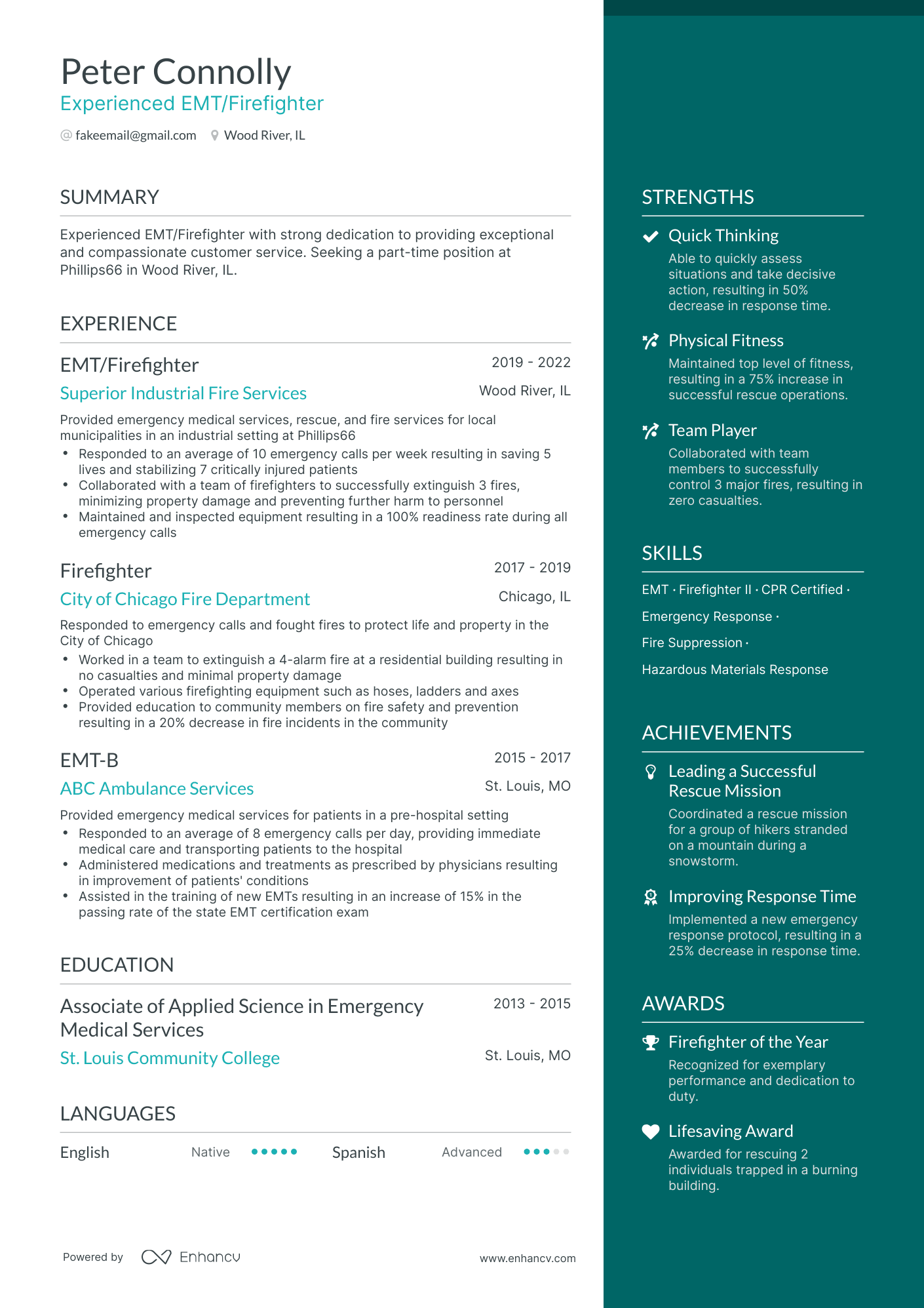 5 Firefighter Resume Examples & Guide for 2024