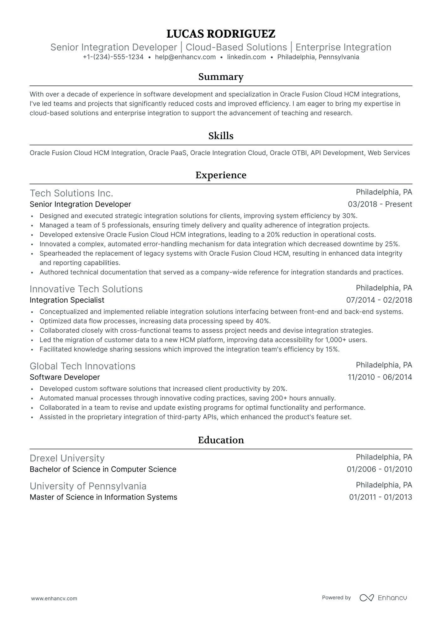 10 Integration Developer Resume Examples & Guide for 2026