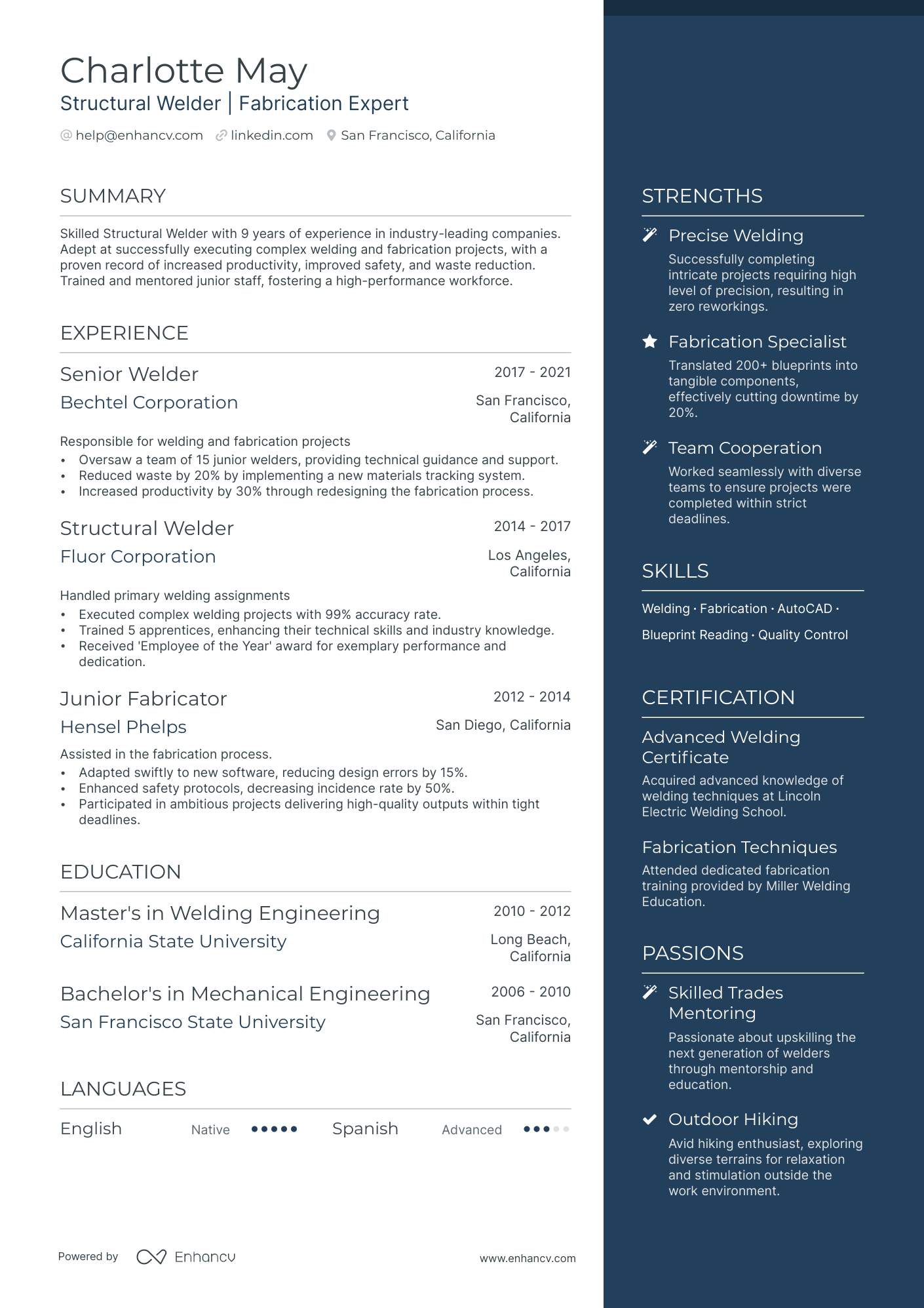 5 Structural Welder Resume Examples & Guide for 2024