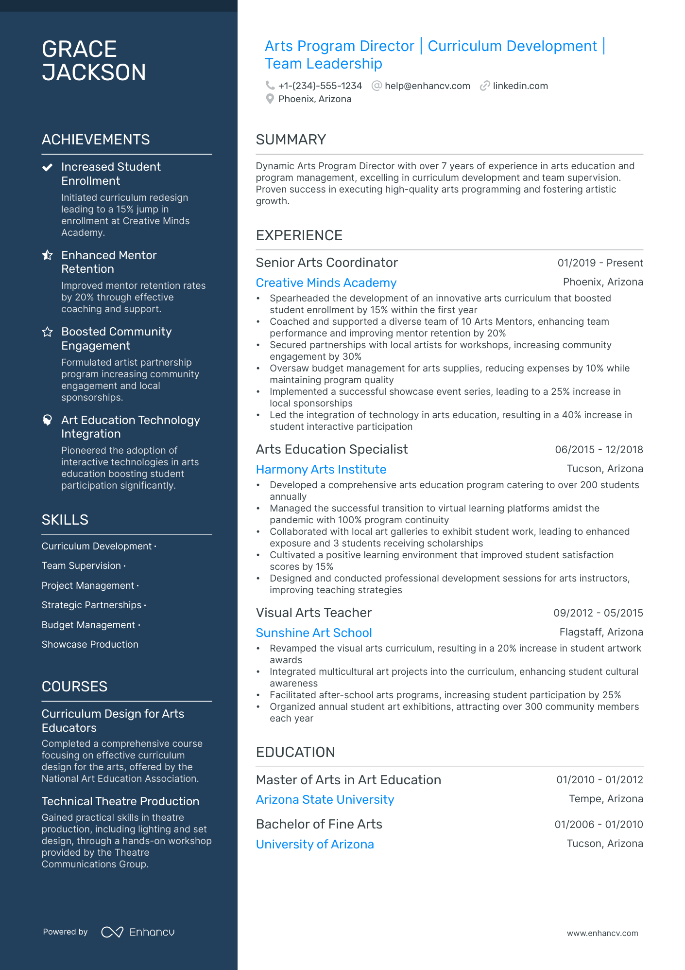 5 Artistic Director Resume Examples & Guide for 2024