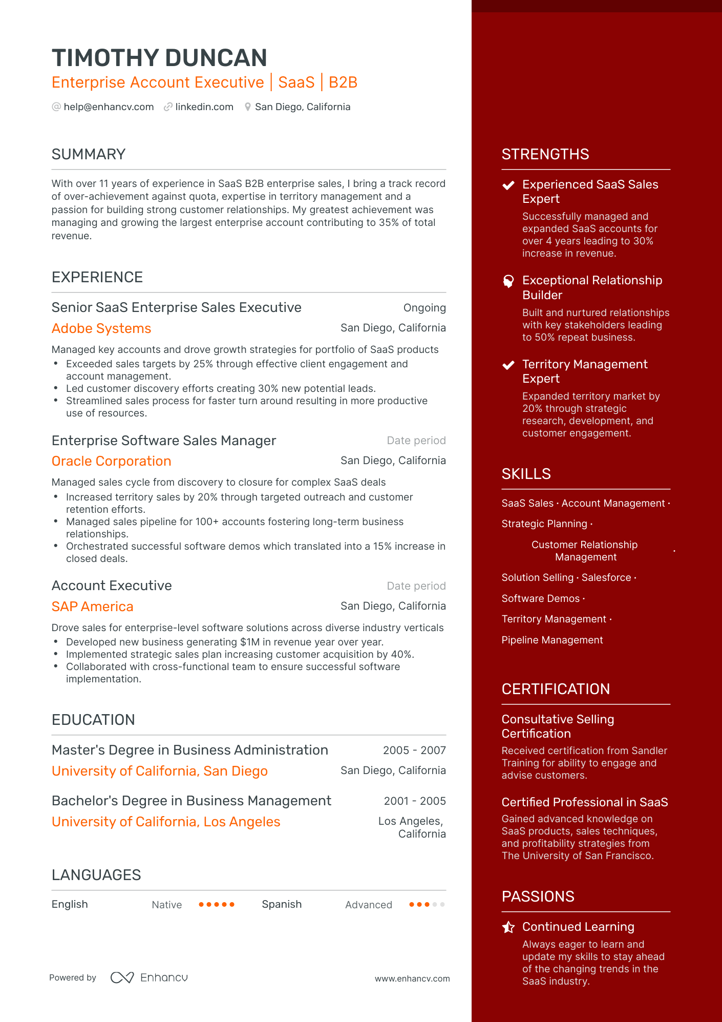 5 Enterprise Account Executive Resume Examples & Guide for 2024