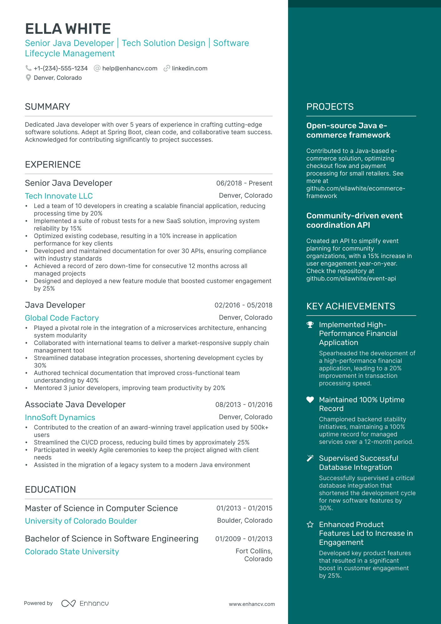 10 Senior Java Developer Resume Examples & Guide for 2026