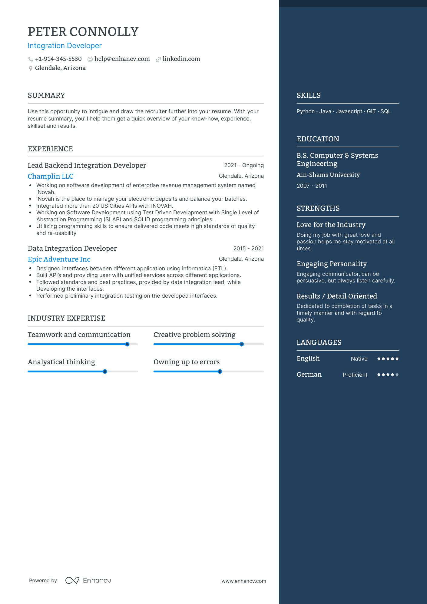 Integration Developer Resume Examples & Guide for 2023 (Layout, Skills ...