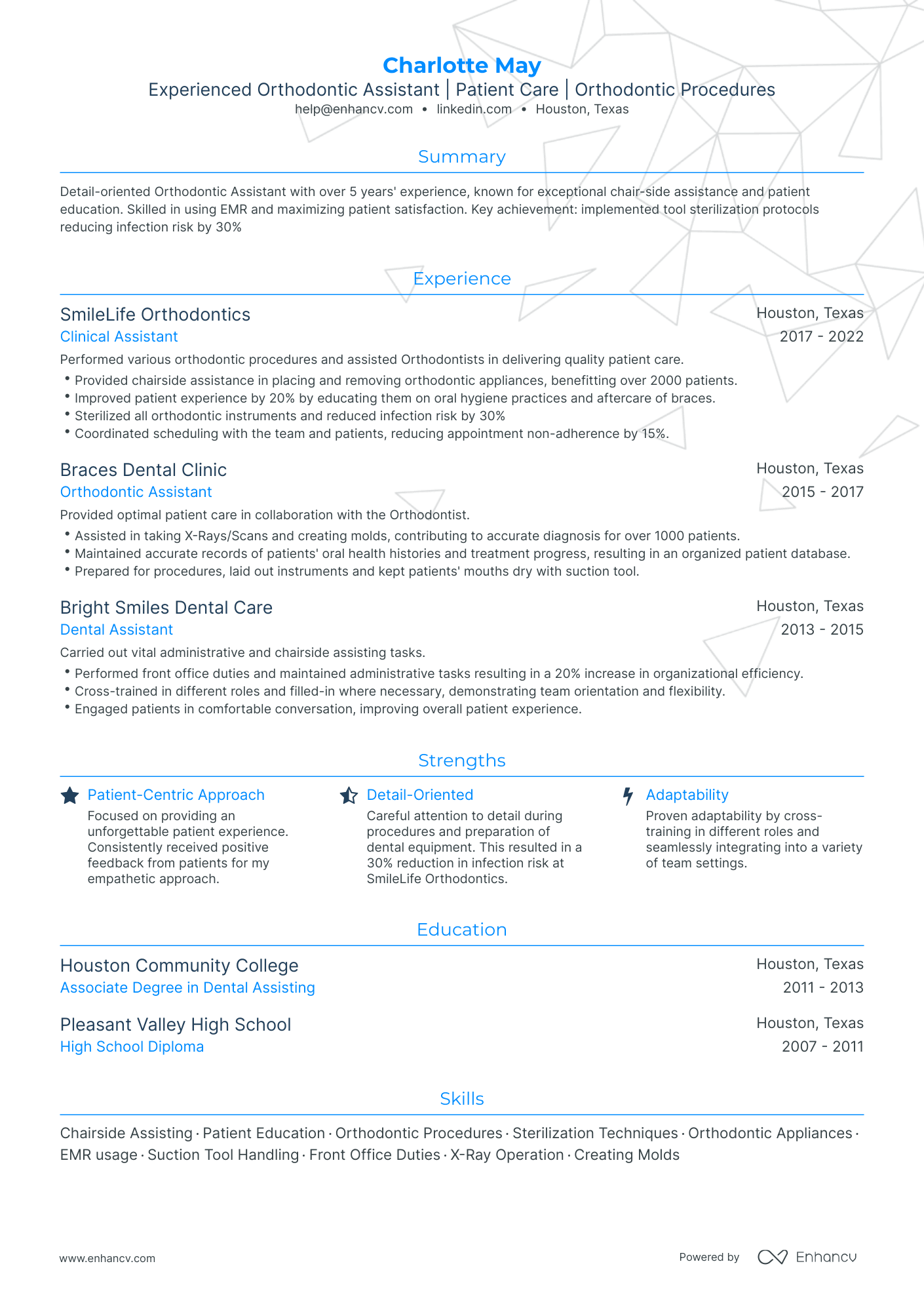 5 Orthodontic Dental Assistant Resume Examples & Guide for 2024