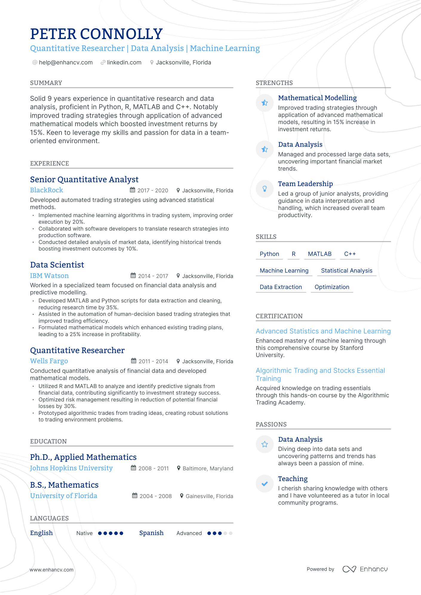 5 Quantitative Researcher Resume Examples & Guide for 2024