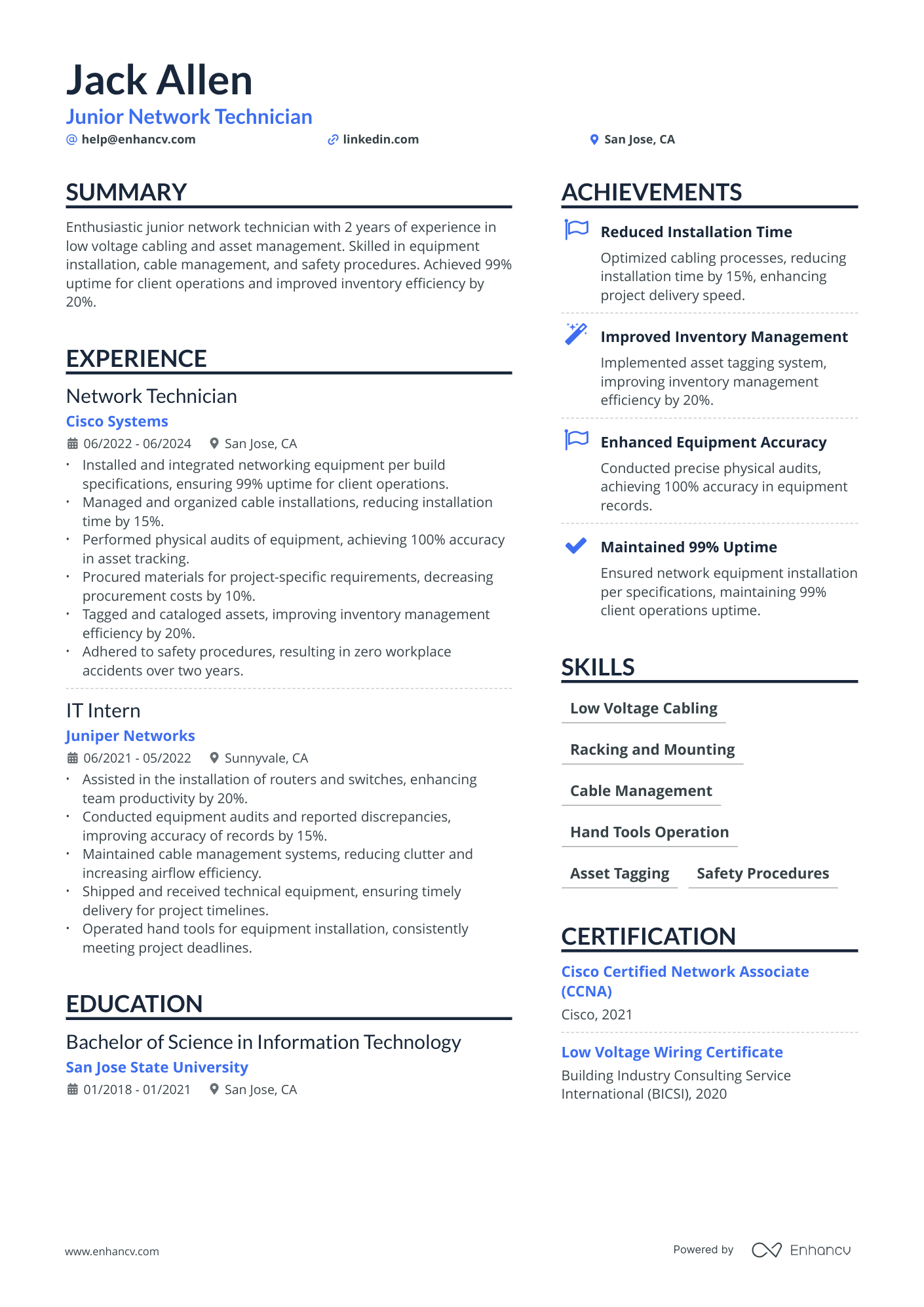 6 Data Center Technician Resume Examples & Guide for 2025