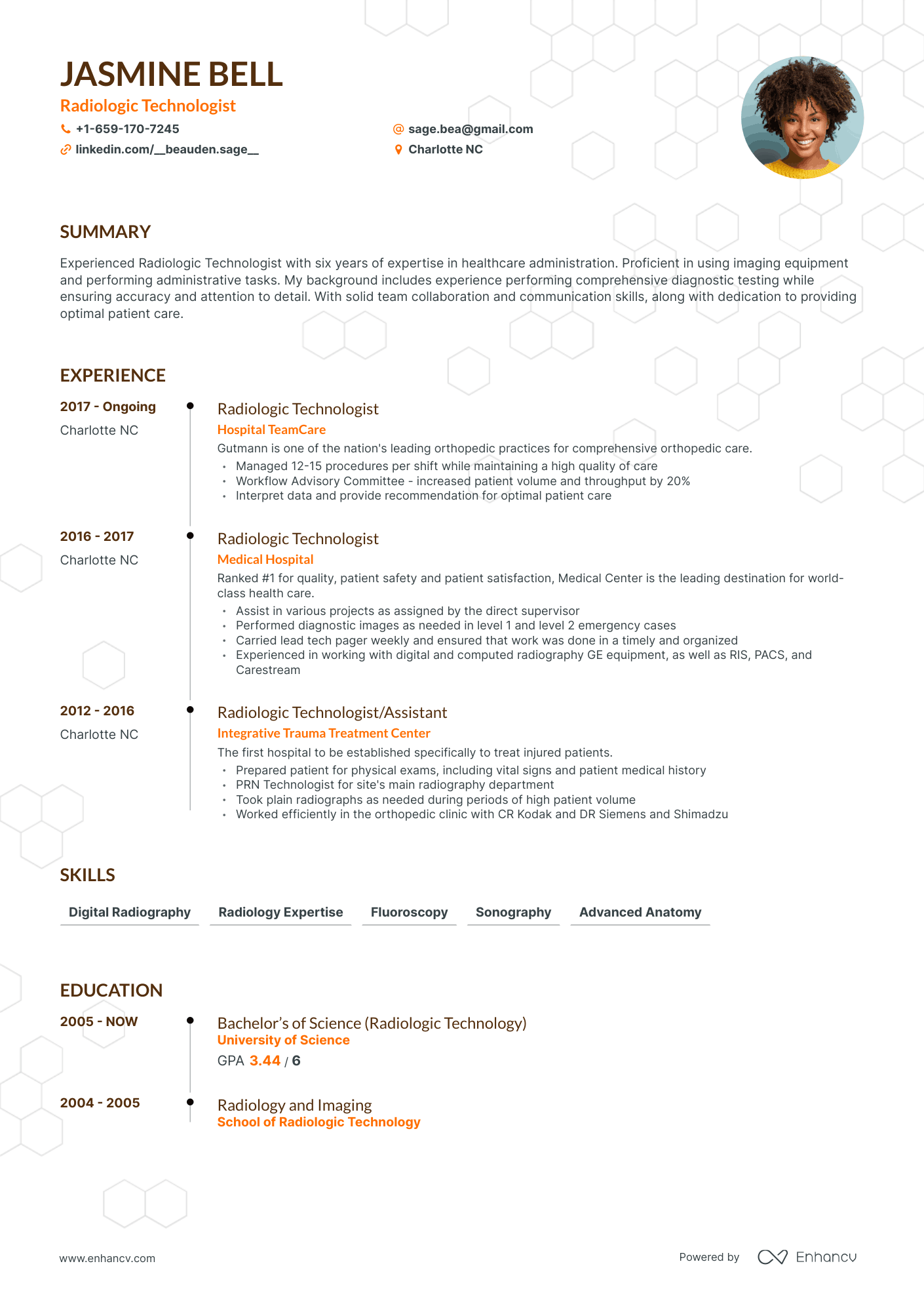 Radiologic Technologist Resume Examples & Guide for 2023 (Layout