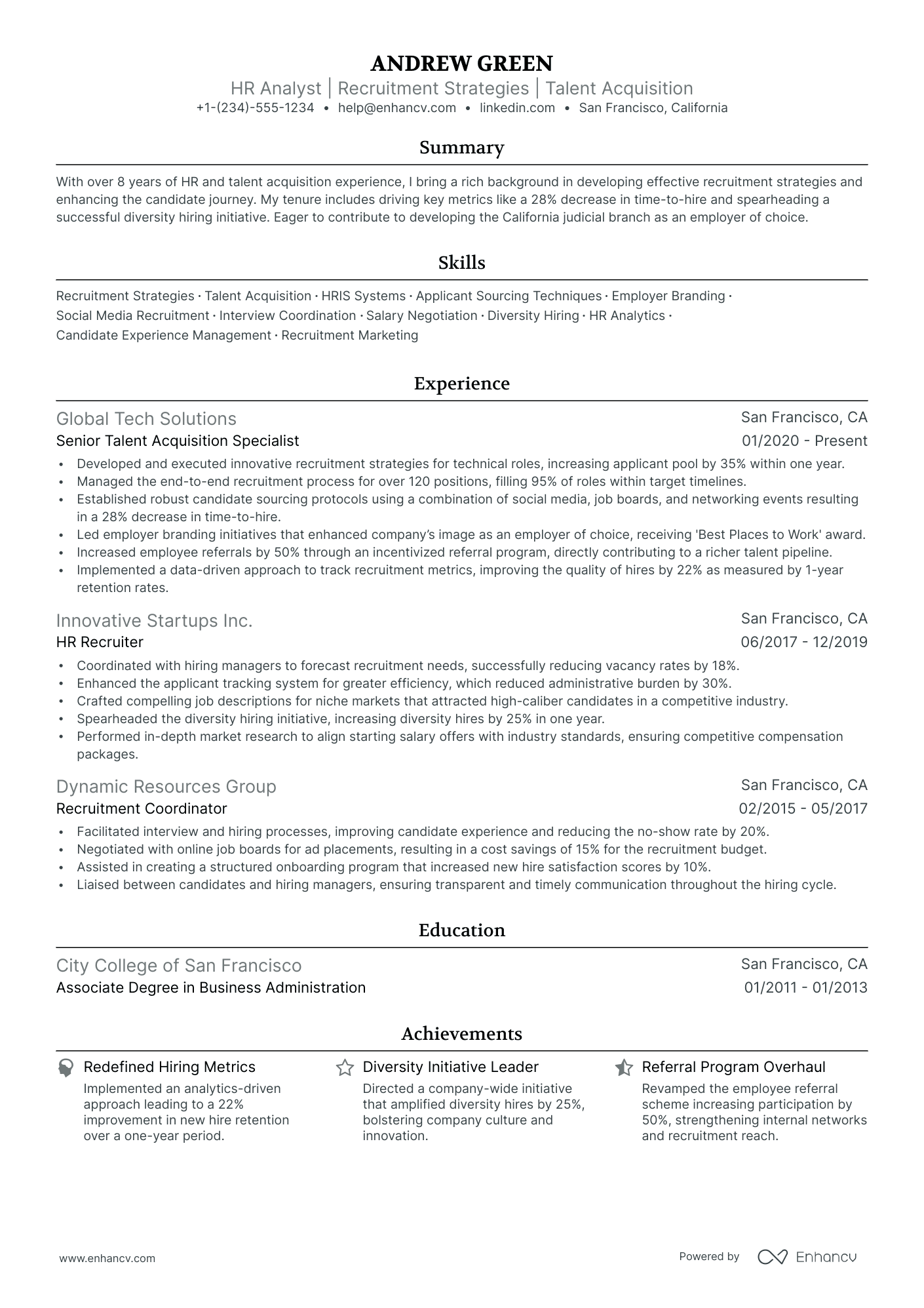 5 HR Analyst Resume Examples & Guide for 2024