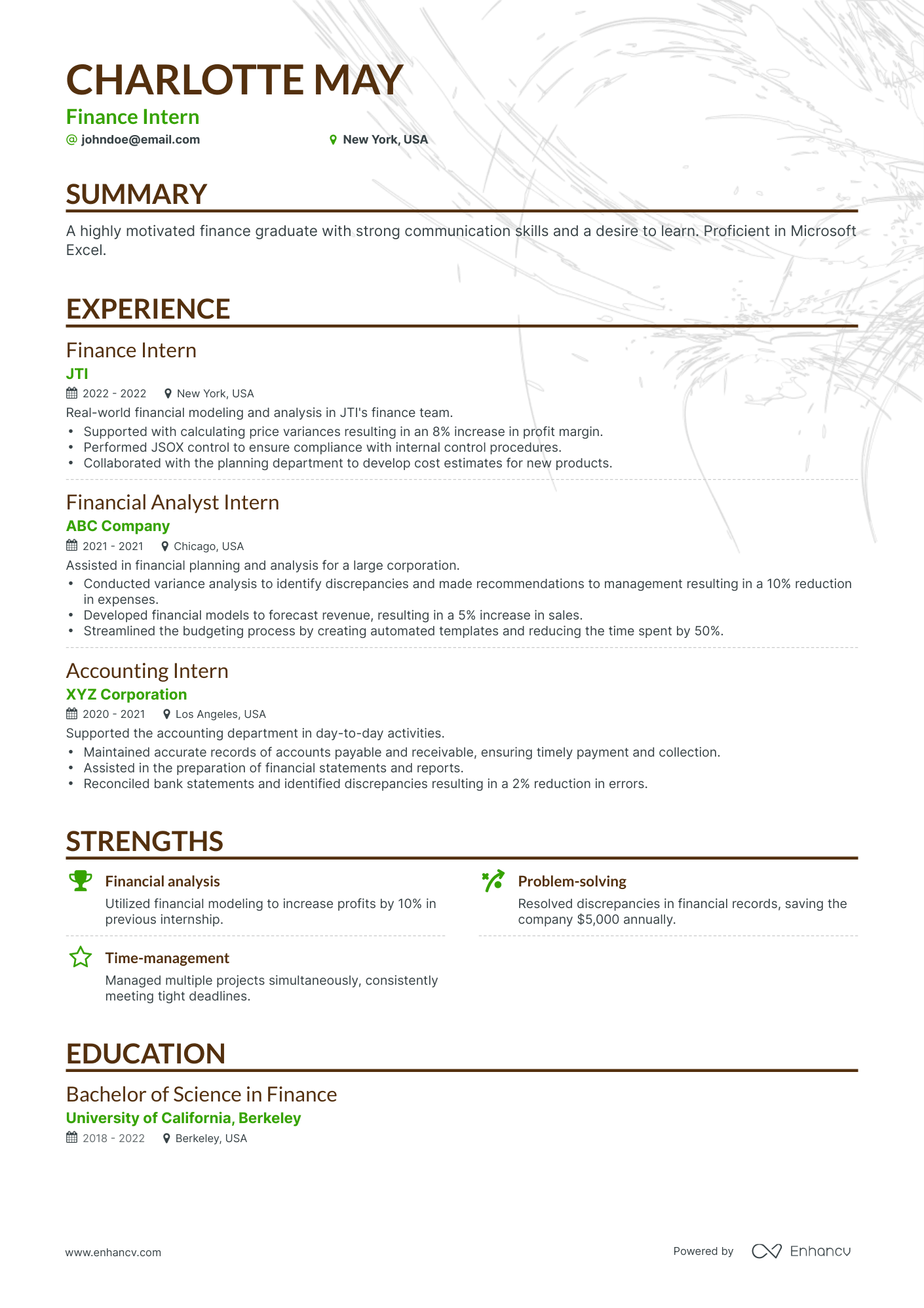 5 Finance Intern Resume Examples & Guide for 2024