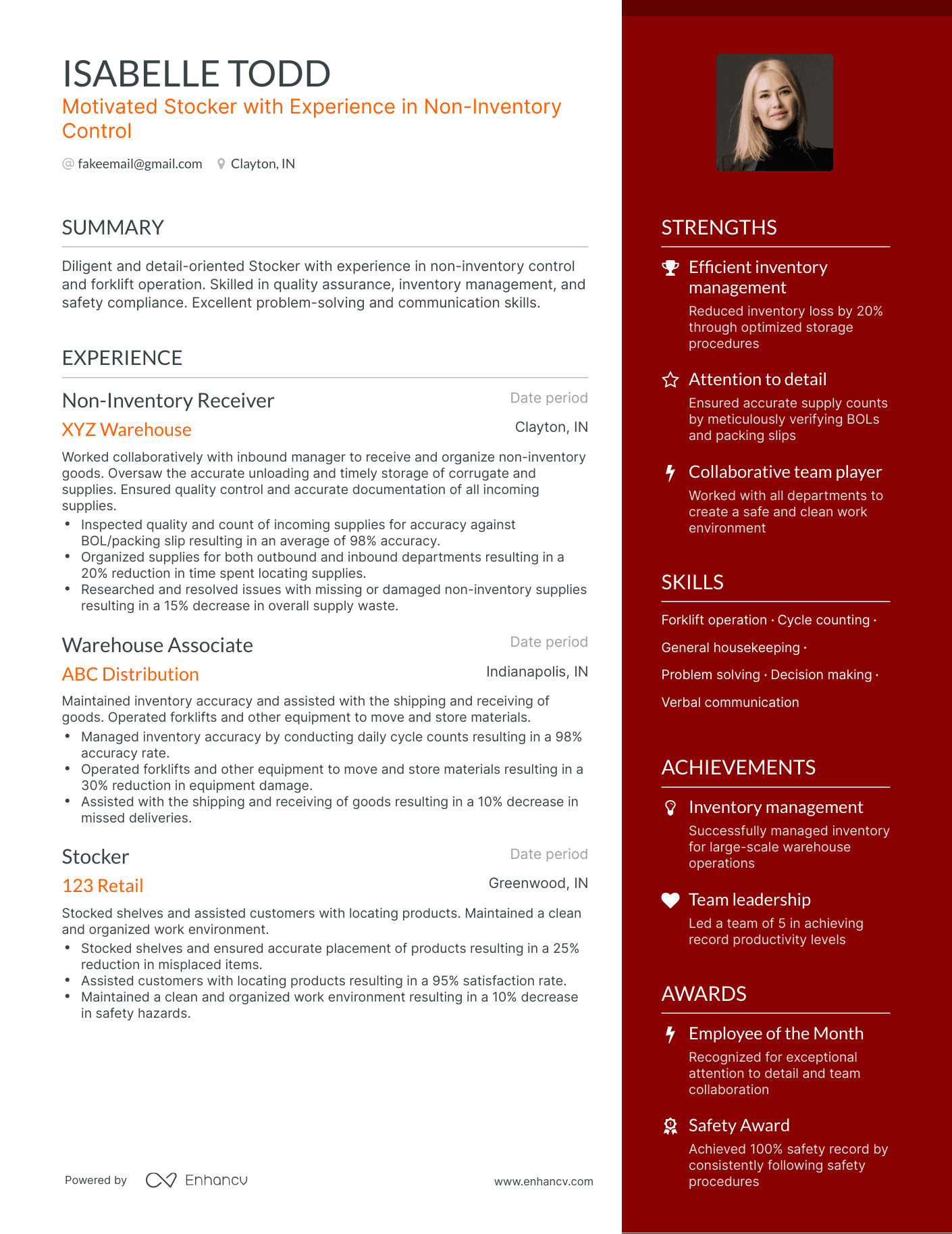 7 Stocker Resume Examples & Guide for 2024
