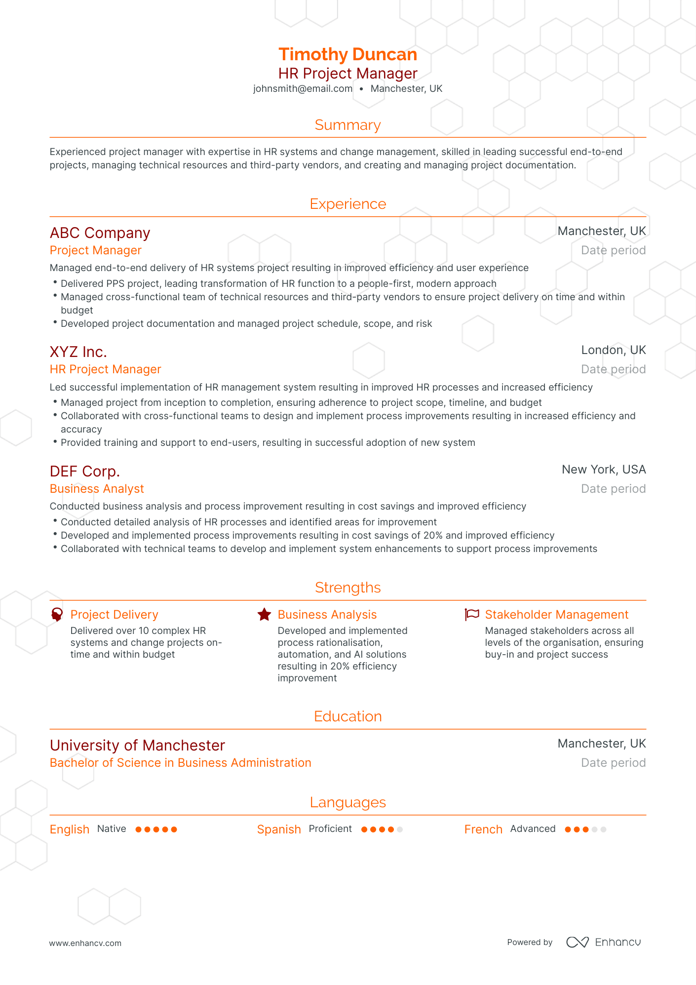 5 HR Project Manager Resume Examples & Guide for 2024