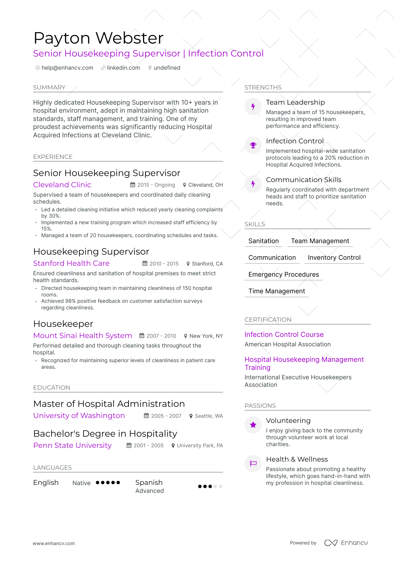 5 Hospital Housekeeping Resume Examples & Guide for 2024