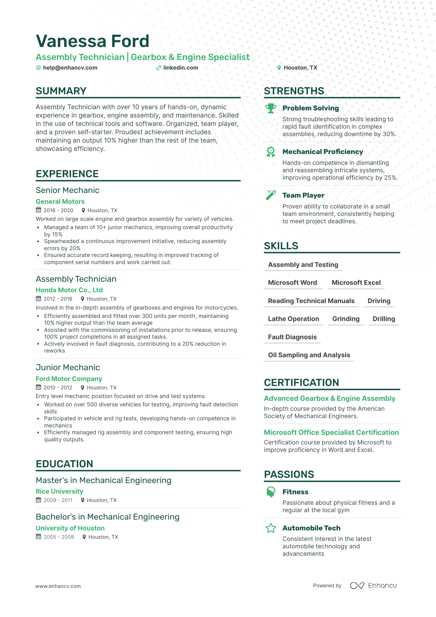 5 Assembly Technician Resume Examples & Guide for 2024