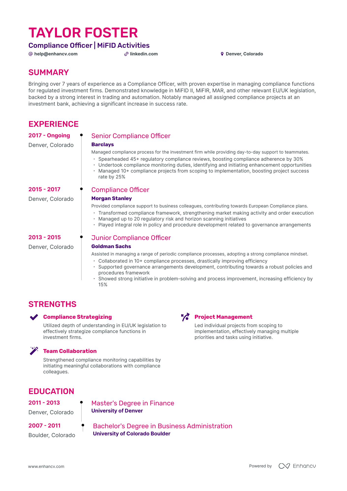 5 Compliance Officer Resume Examples & Guide for 2023