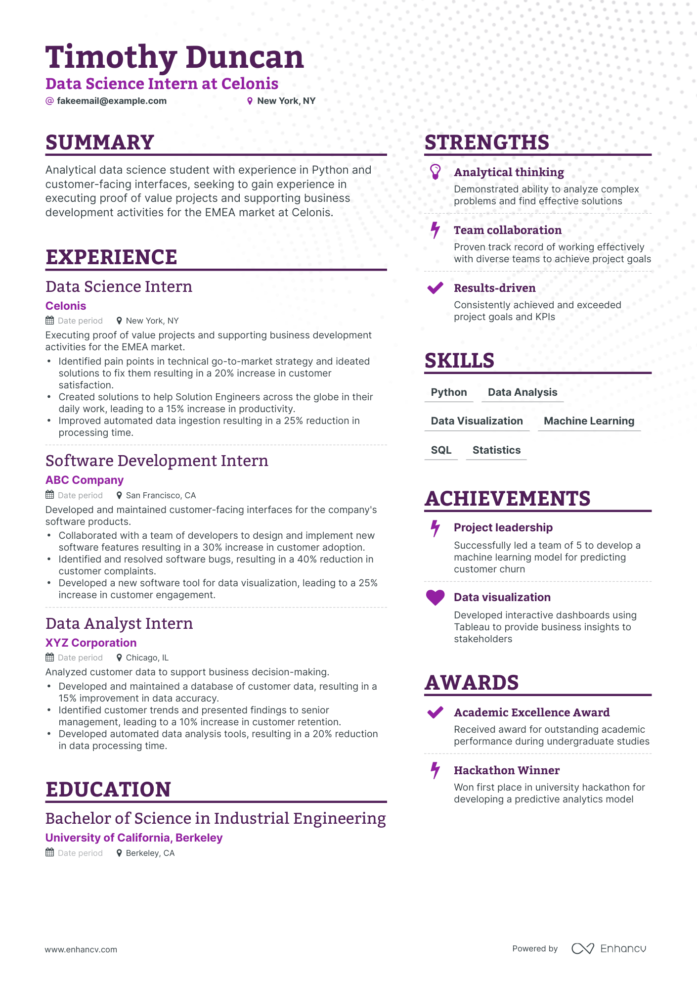 5 Data Science Intern Resume Examples & Guide for 2023