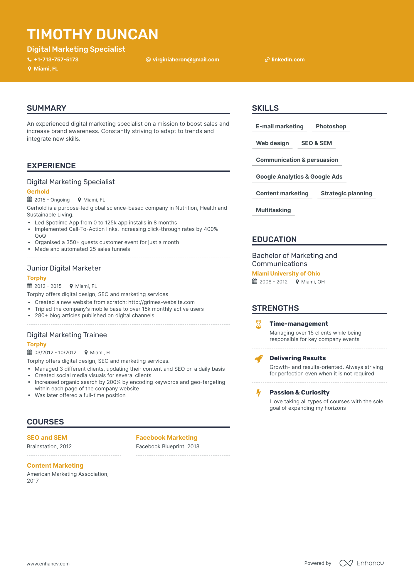 13 Digital Marketing Resume Examples & Guide For 2024