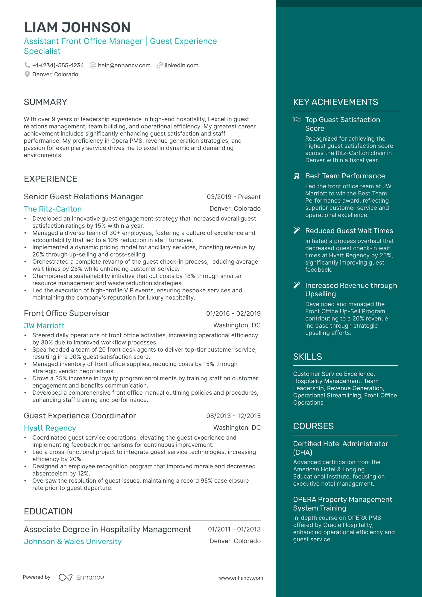 10 Assistant Front Office Manager Resume Examples & Guide for 2026
