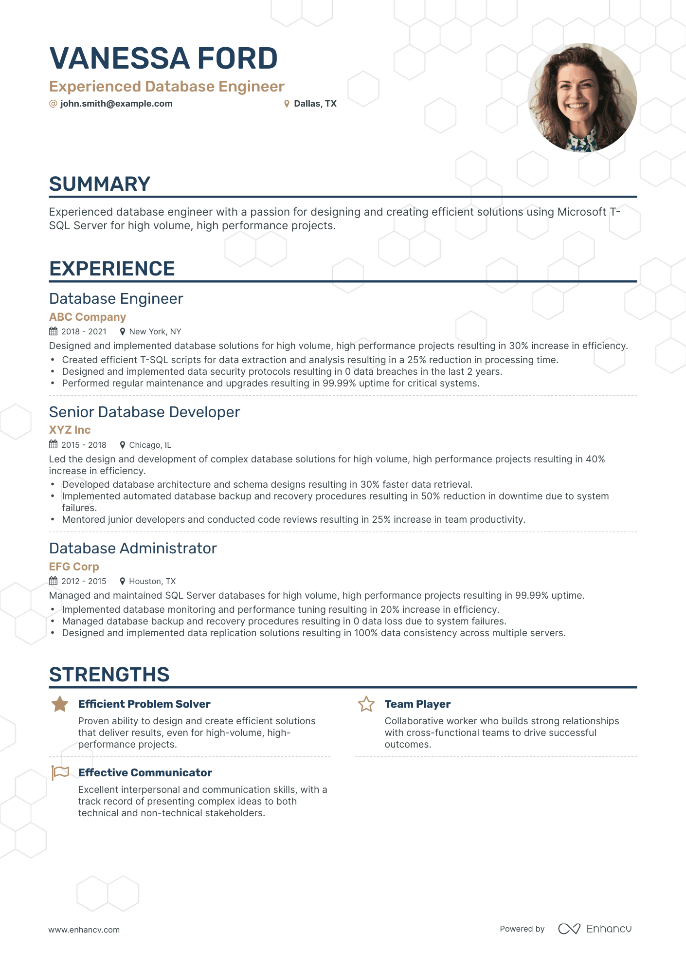 5 Database Engineer Resume Examples & Guide For 2023