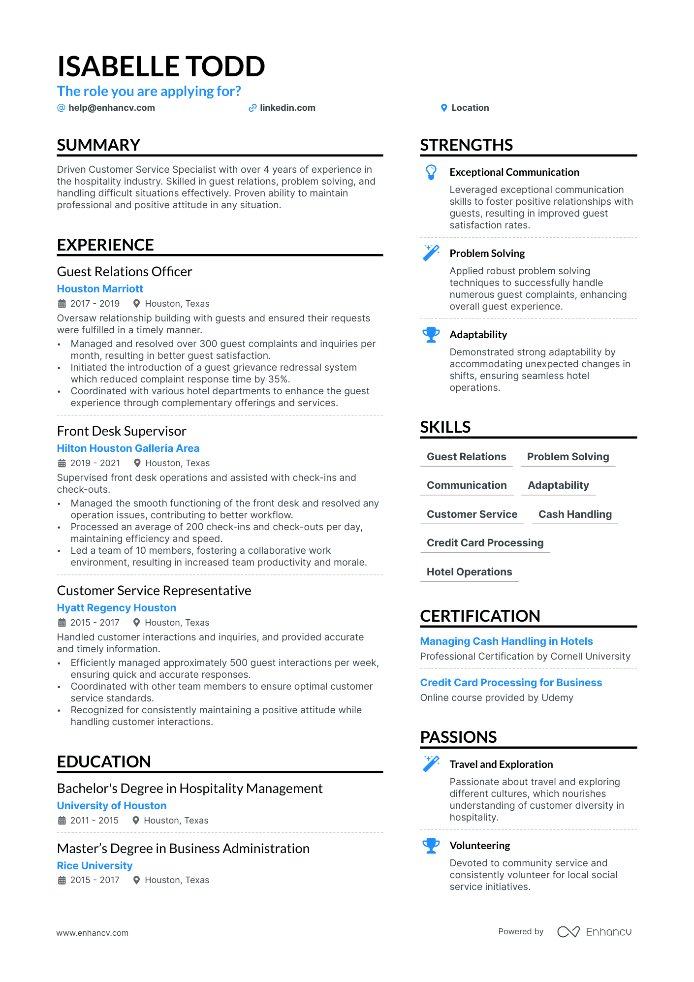 5 Front Desk Agent Resume Examples & Guide for 2024