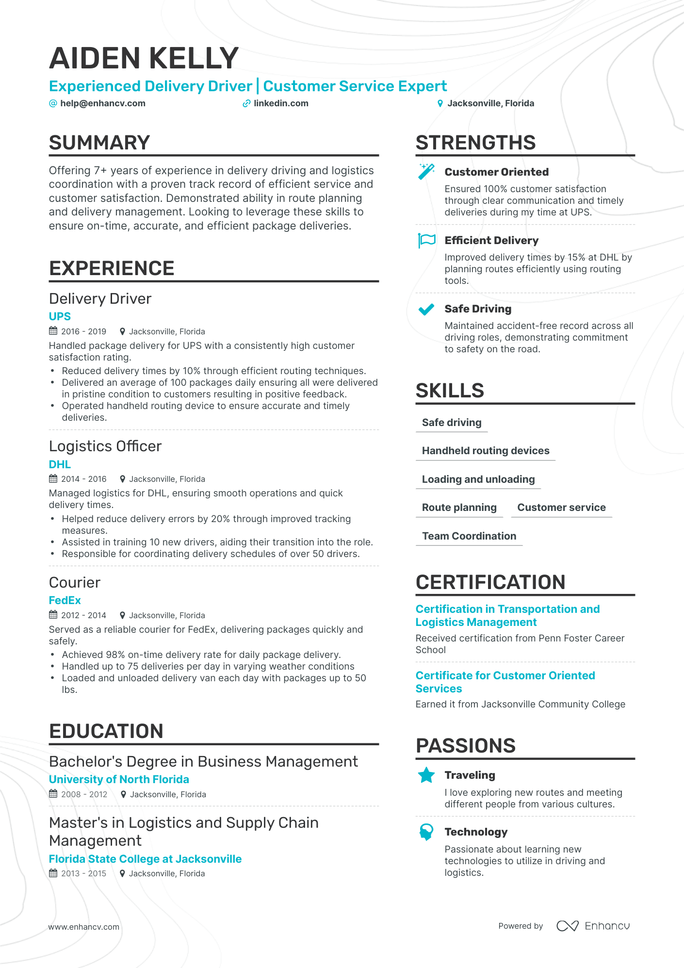 5 Amazon Delivery Driver Resume Examples & Guide for 2024