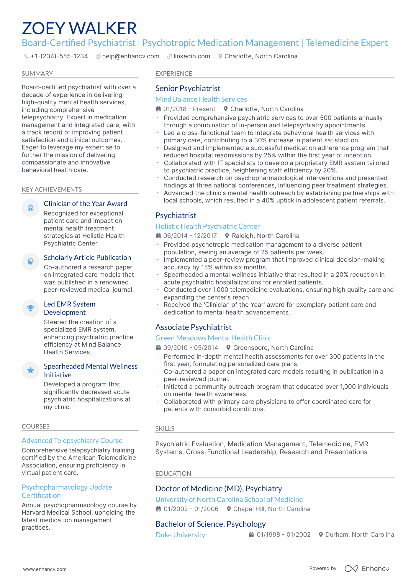 Psychiatric Tech Resume Example 10 Psychiatrist Resume Examples & Guide for 2026