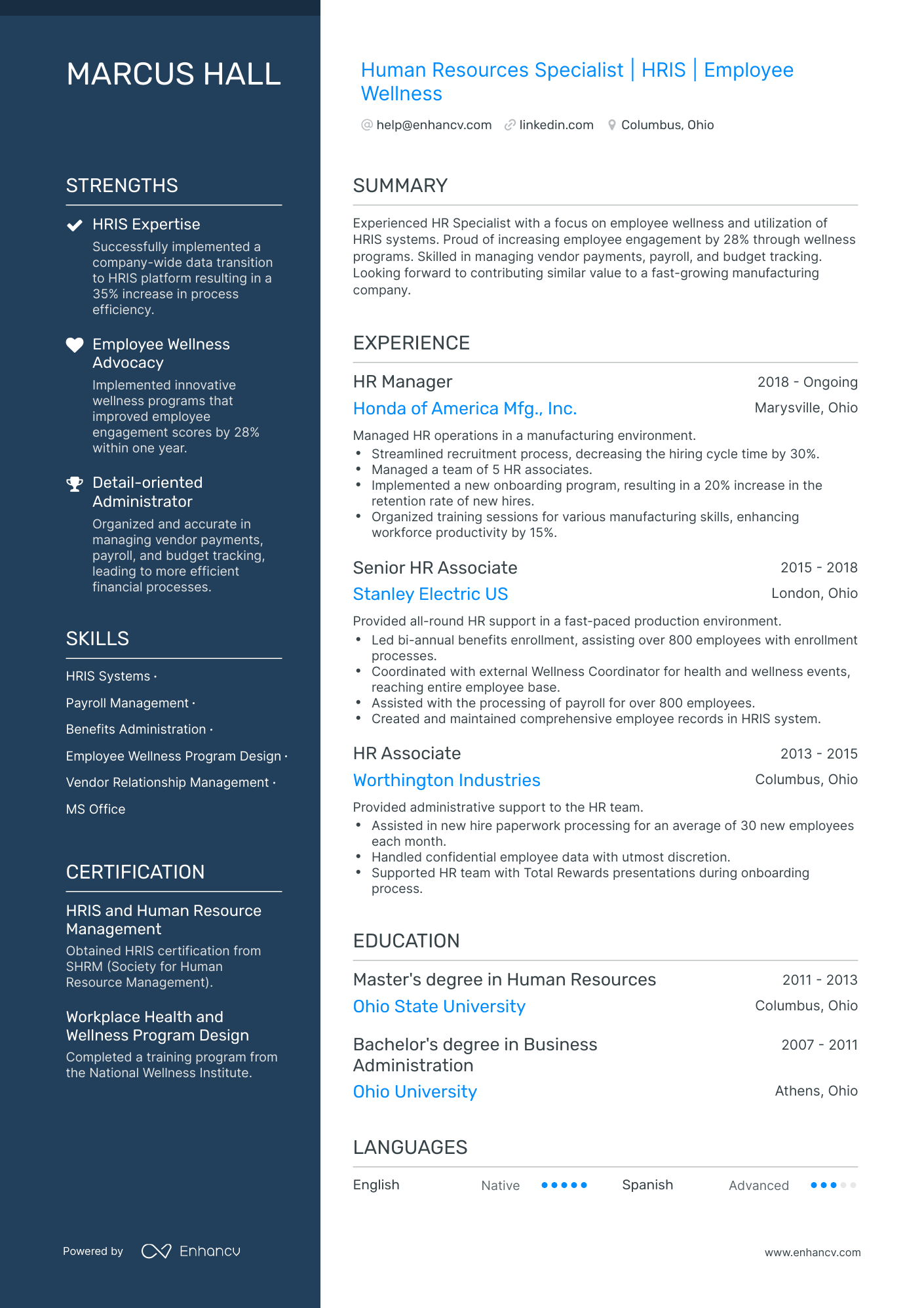 5 Human Resources Specialist Resume Examples & Guide for 2024