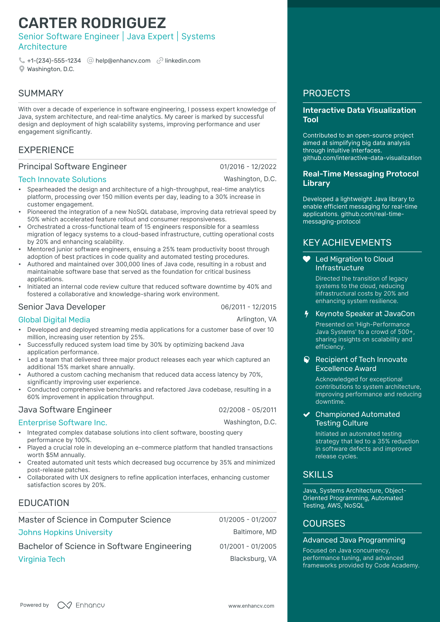 10 Principal Software Engineer Resume Examples & Guide for 2026