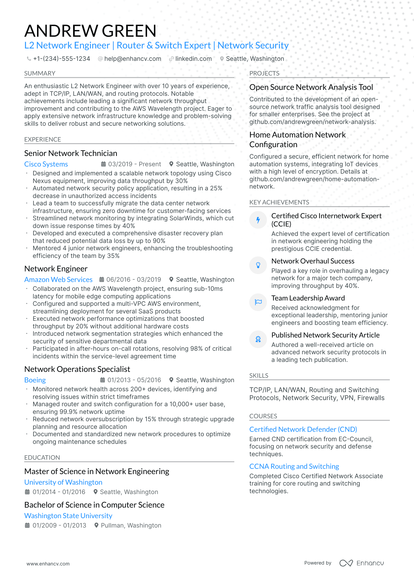 10 L2 Network Engineer Resume Examples & Guide for 2025