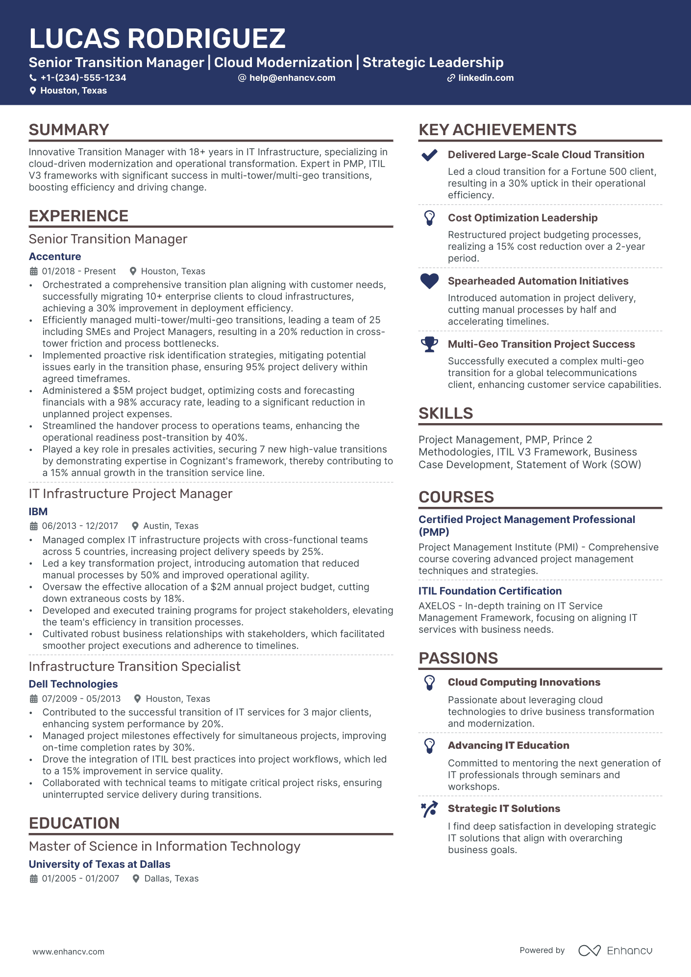 10 Transition Manager Resume Examples & Guide for 2026