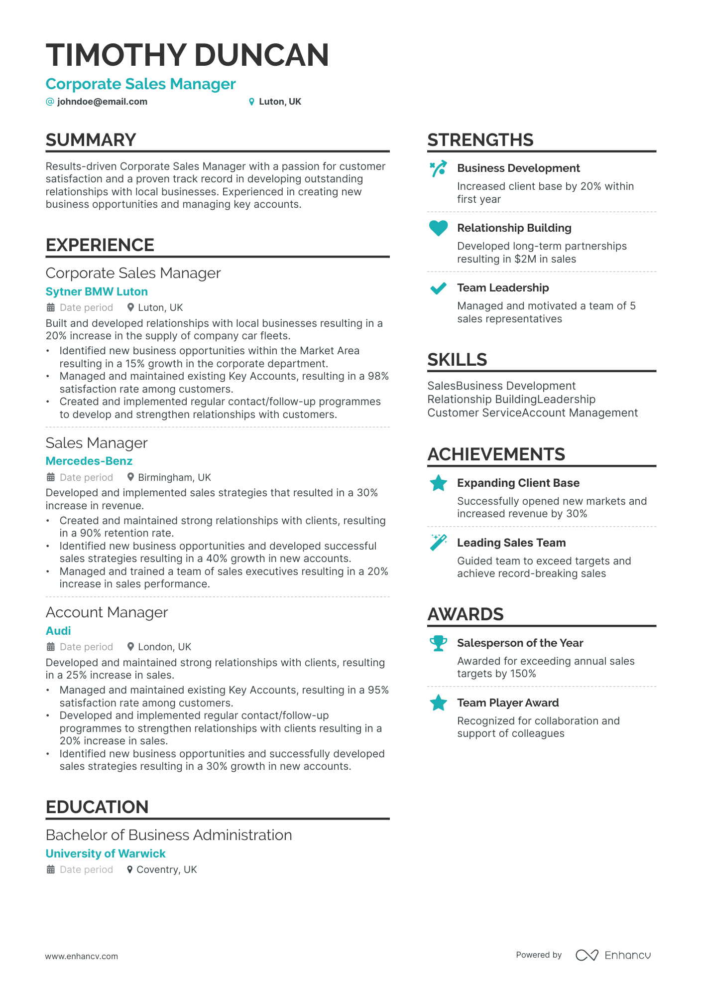 23 Sales Manager Resume Examples & Guide for 2024