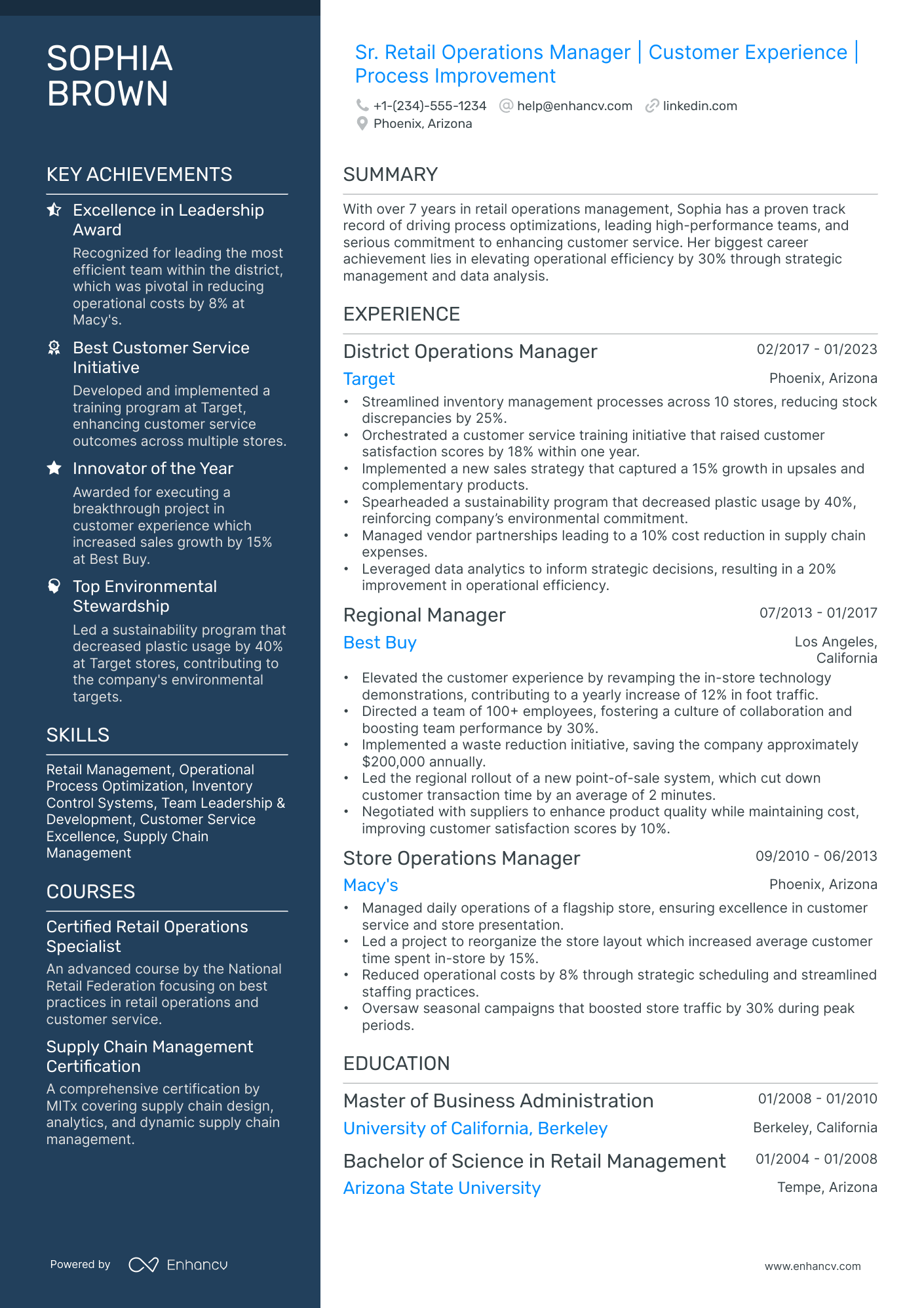 10 Retail Operations Manager Resume Examples & Guide for 2026