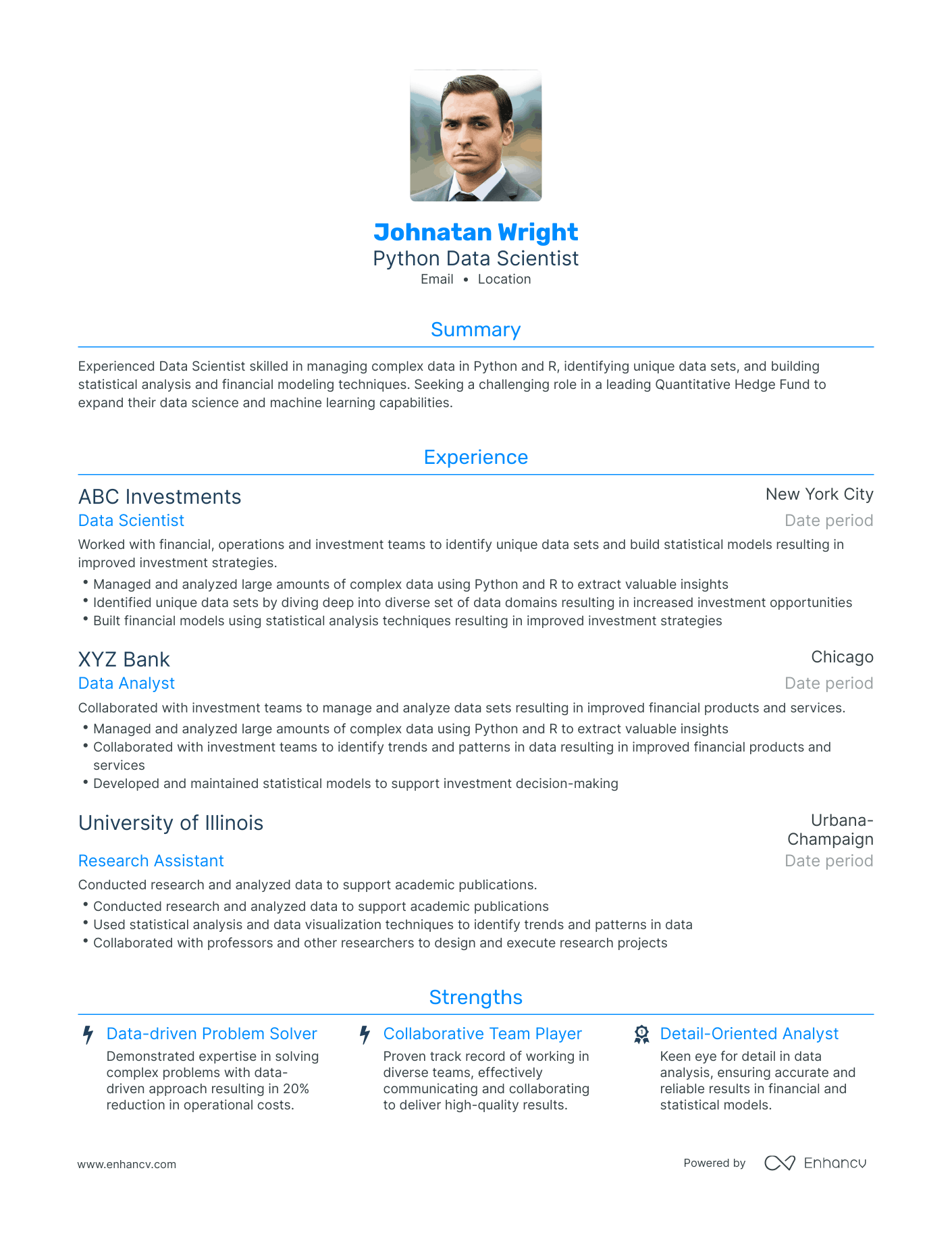 5 Python Data Scientist Resume Examples & Guide for 2024