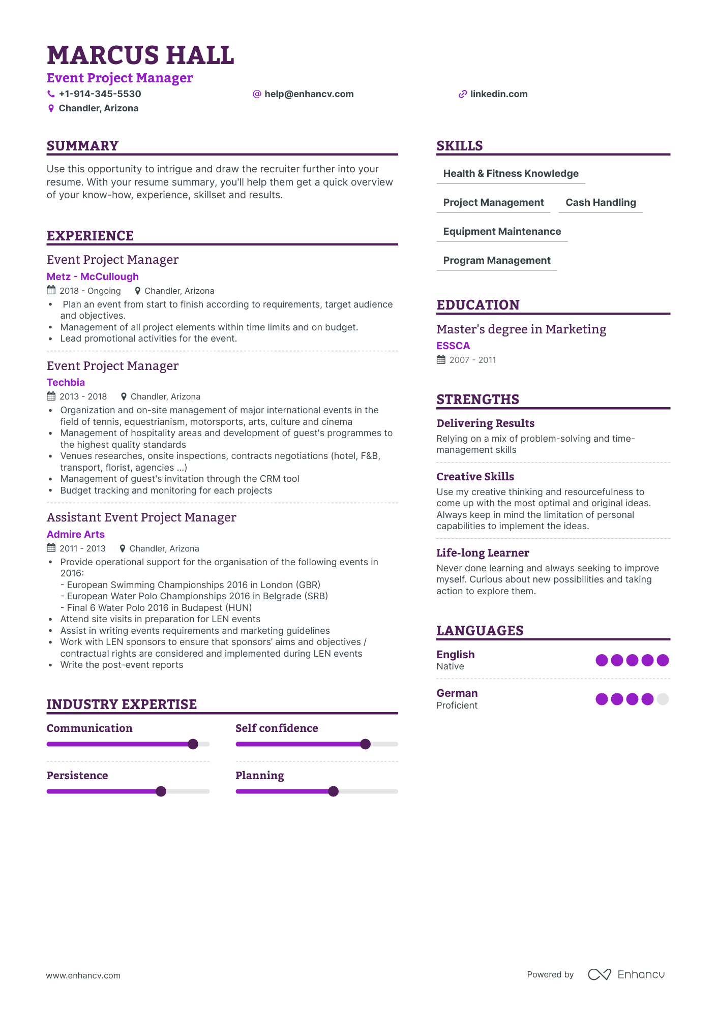 Event Project Manager Resume Examples & Guide for 2023 (Layout, Skills ...