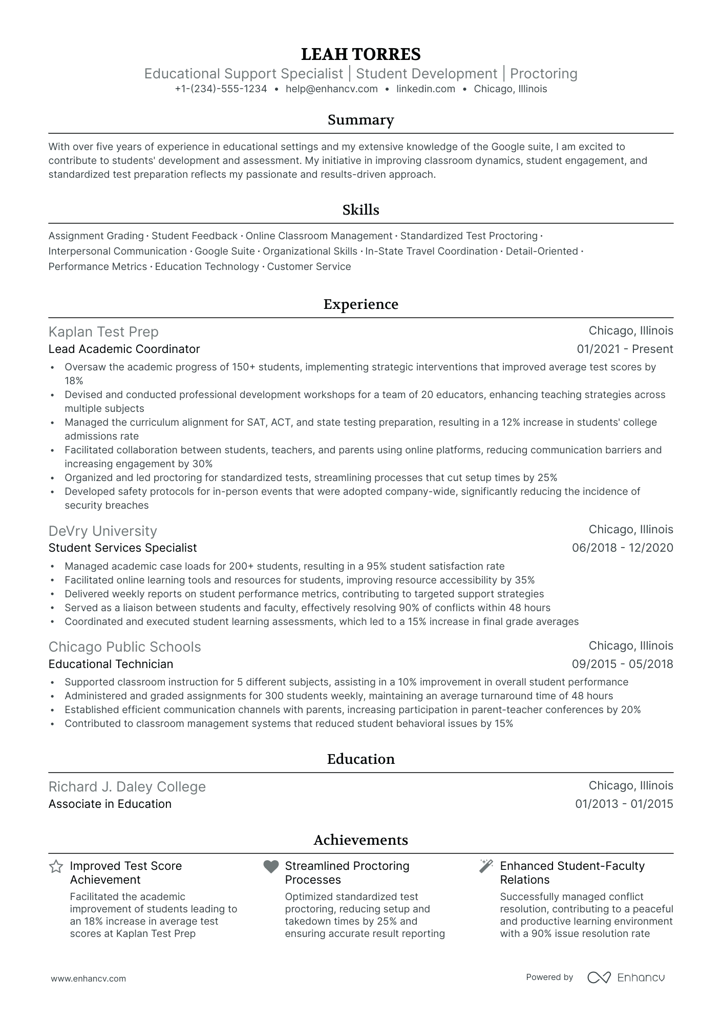 5 Paraprofessional Resume Examples & Guide for 2025