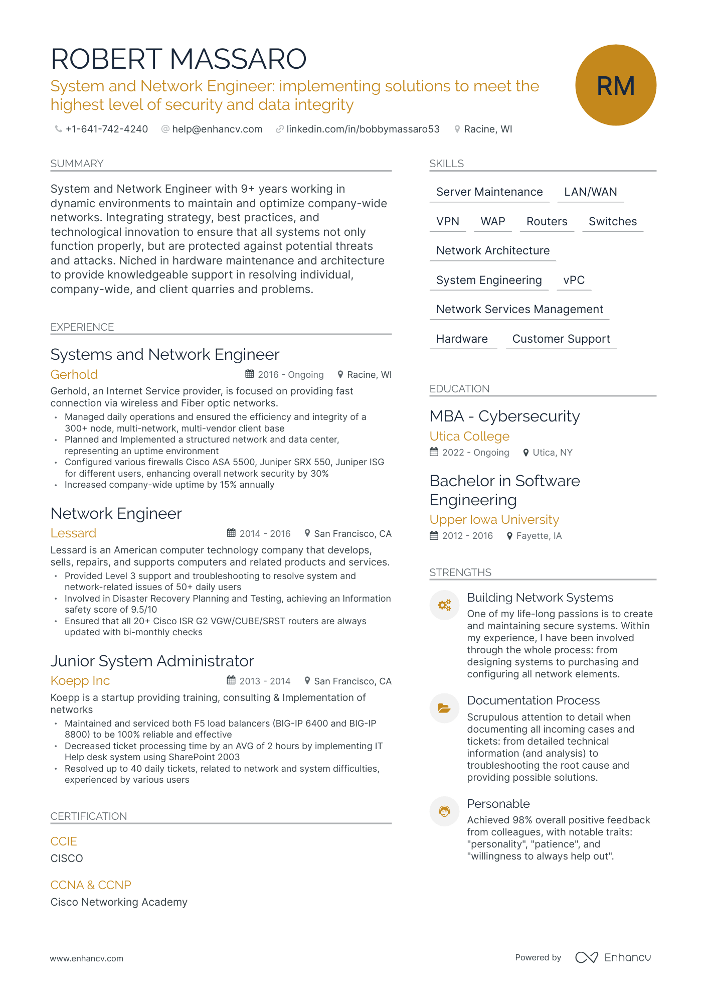 5 System And Network Engineer Resume Examples & Guide for 2023