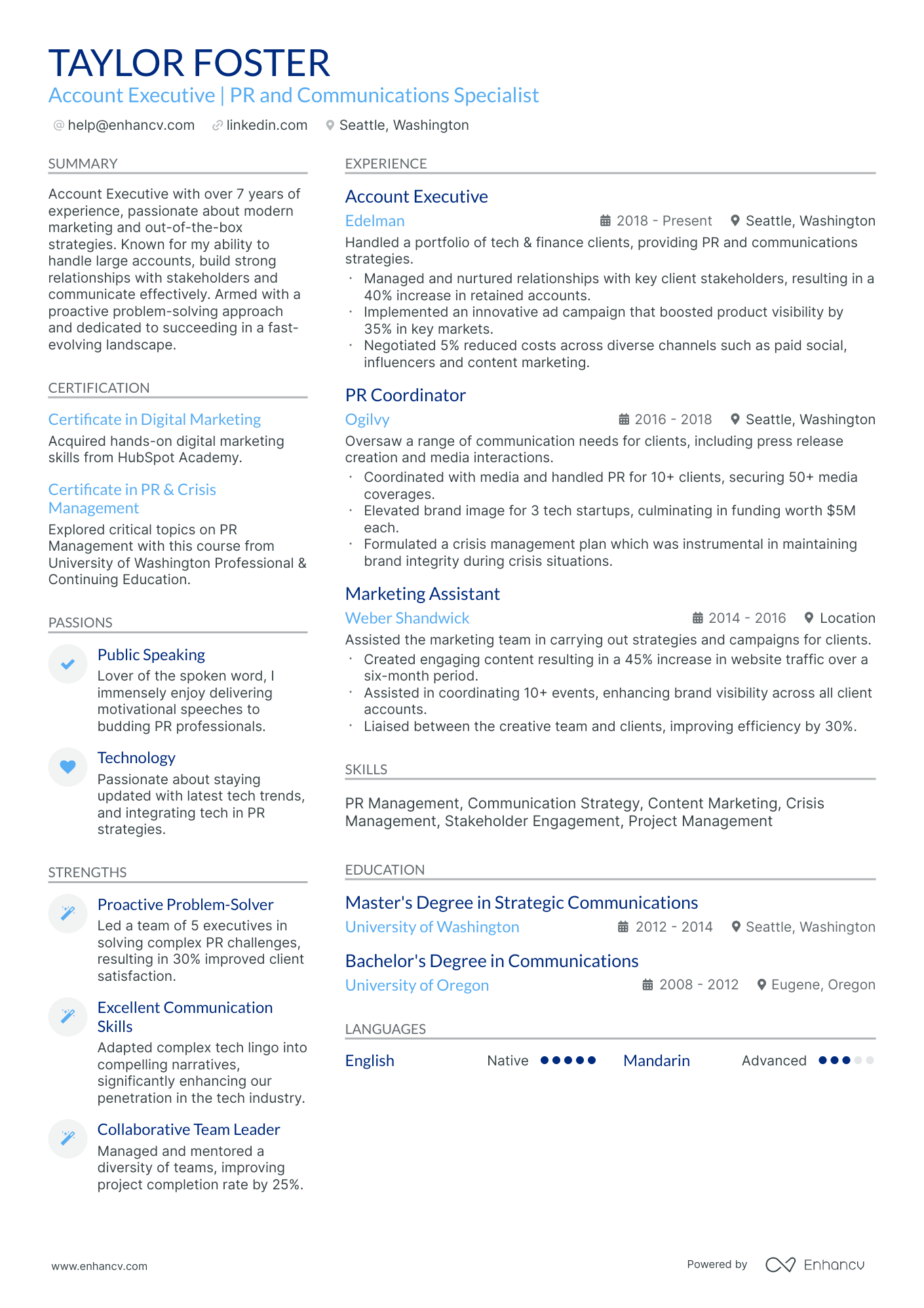 10 Senior Account Executive Resume Examples & Guide for 2026