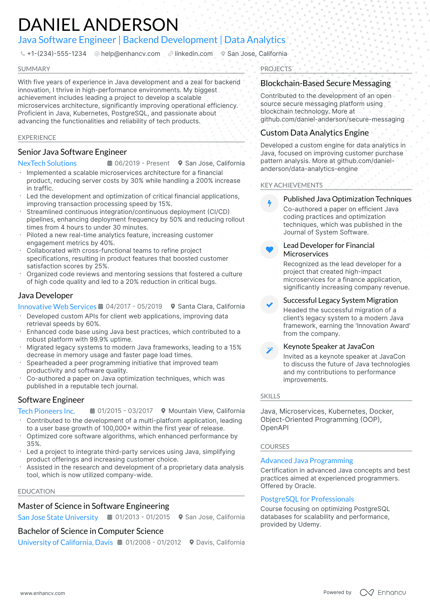 10 Java Software Engineer Resume Examples & Guide for 2026