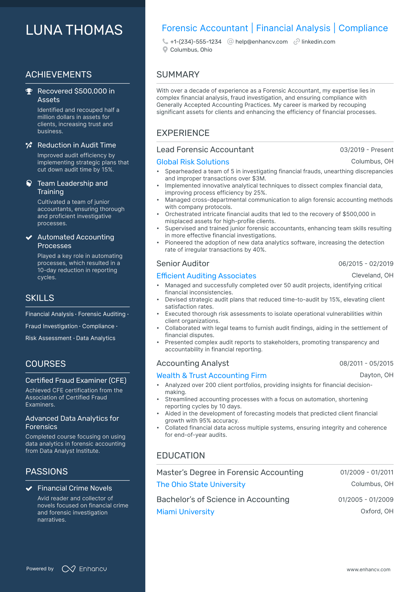 5 Forensic Accounting Resume Examples & Guide for 2024