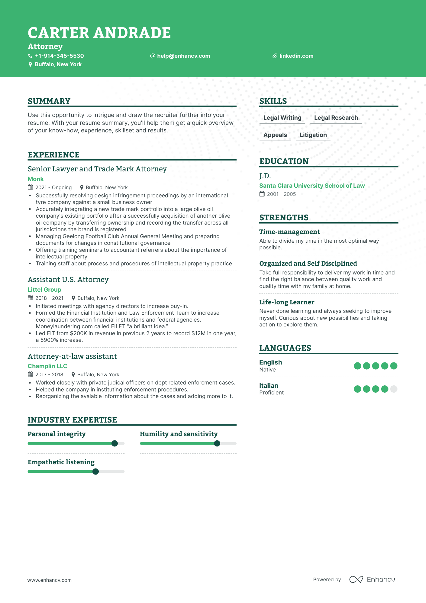 Attorney Resume Examples & Guide for 2023 (Layout, Skills, Keywords ...