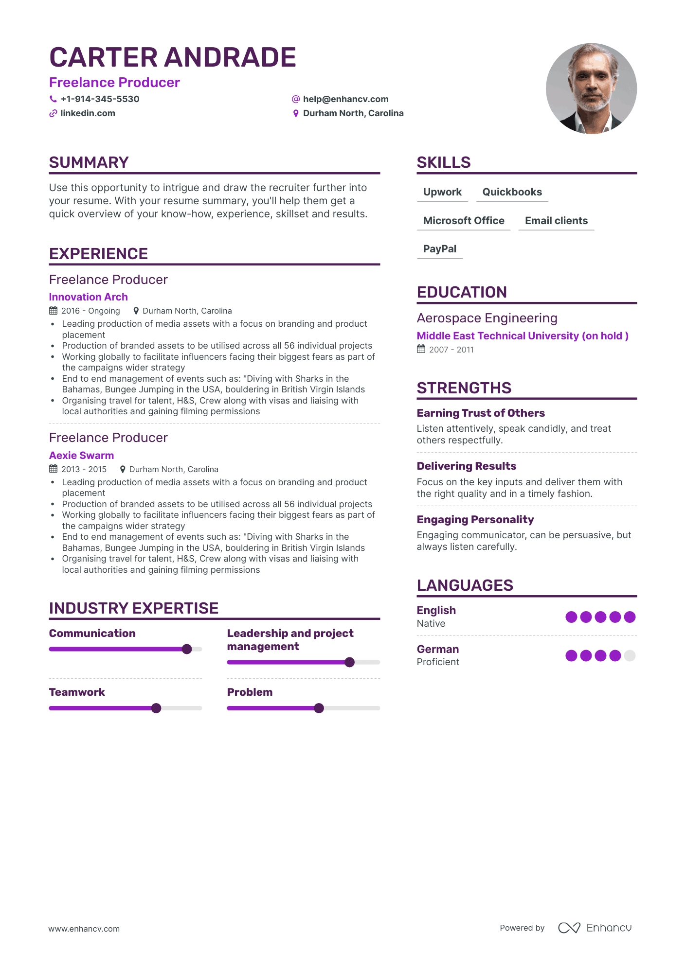 Freelance Producer Resume Examples & Guide for 2023 (Layout, Skills ...