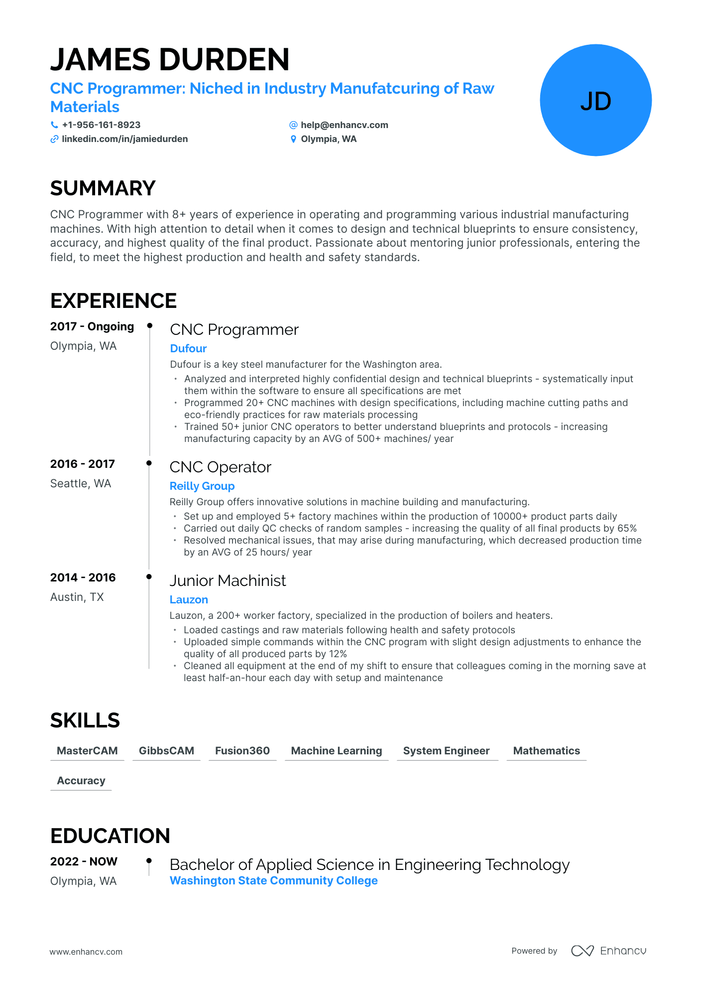 5 Cnc Programmer Resume Examples & Guide for 2023