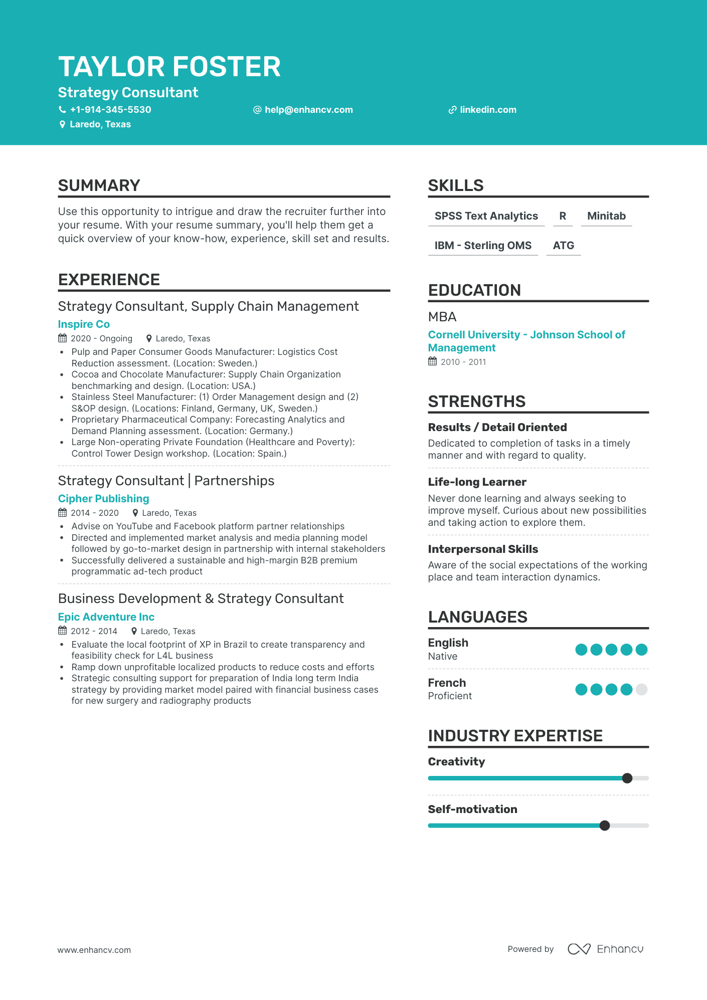 Strategy Consultant Resume Examples & Guide for 2023 (Layout, Skills ...