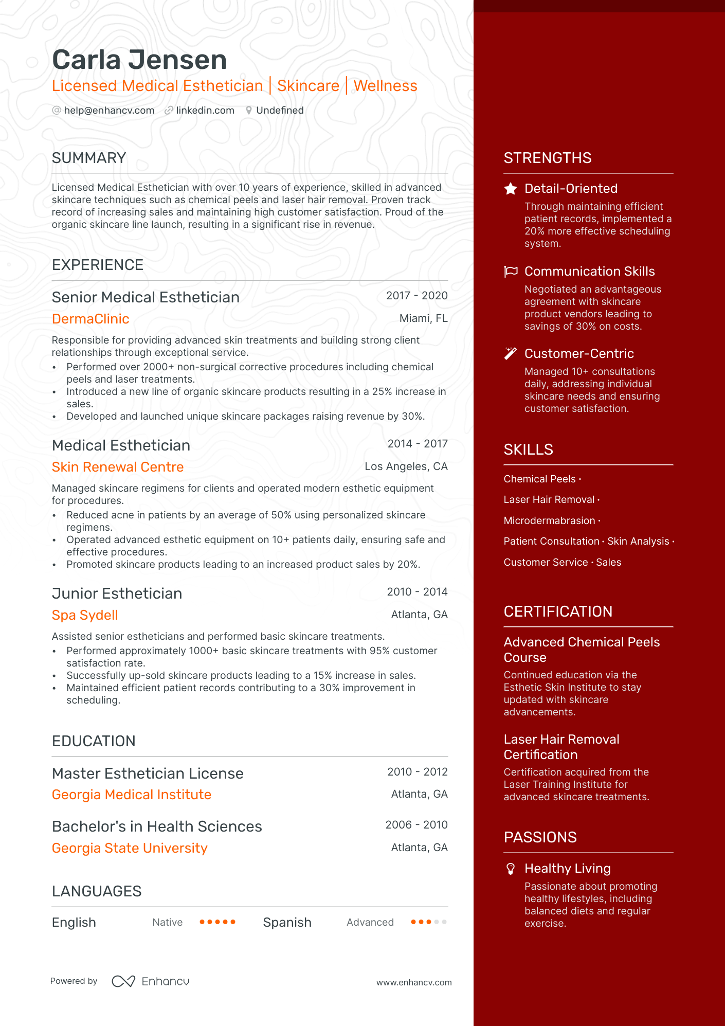 12 Esthetician Resume Examples & Guide for 2024