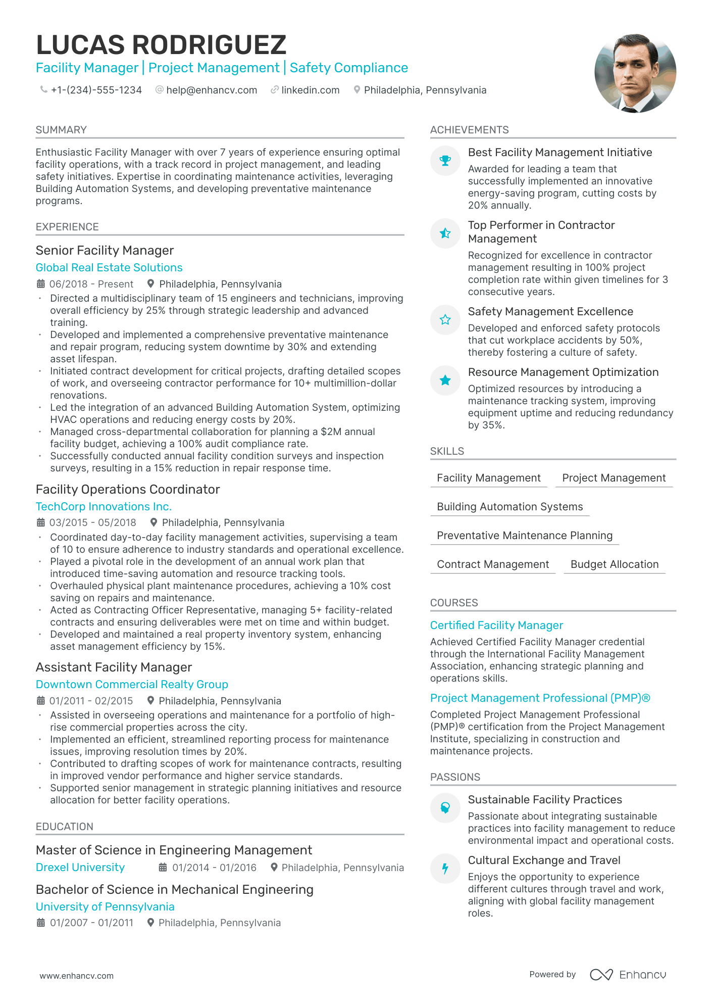 5 Facility Manager Resume Examples & Guide For 2024