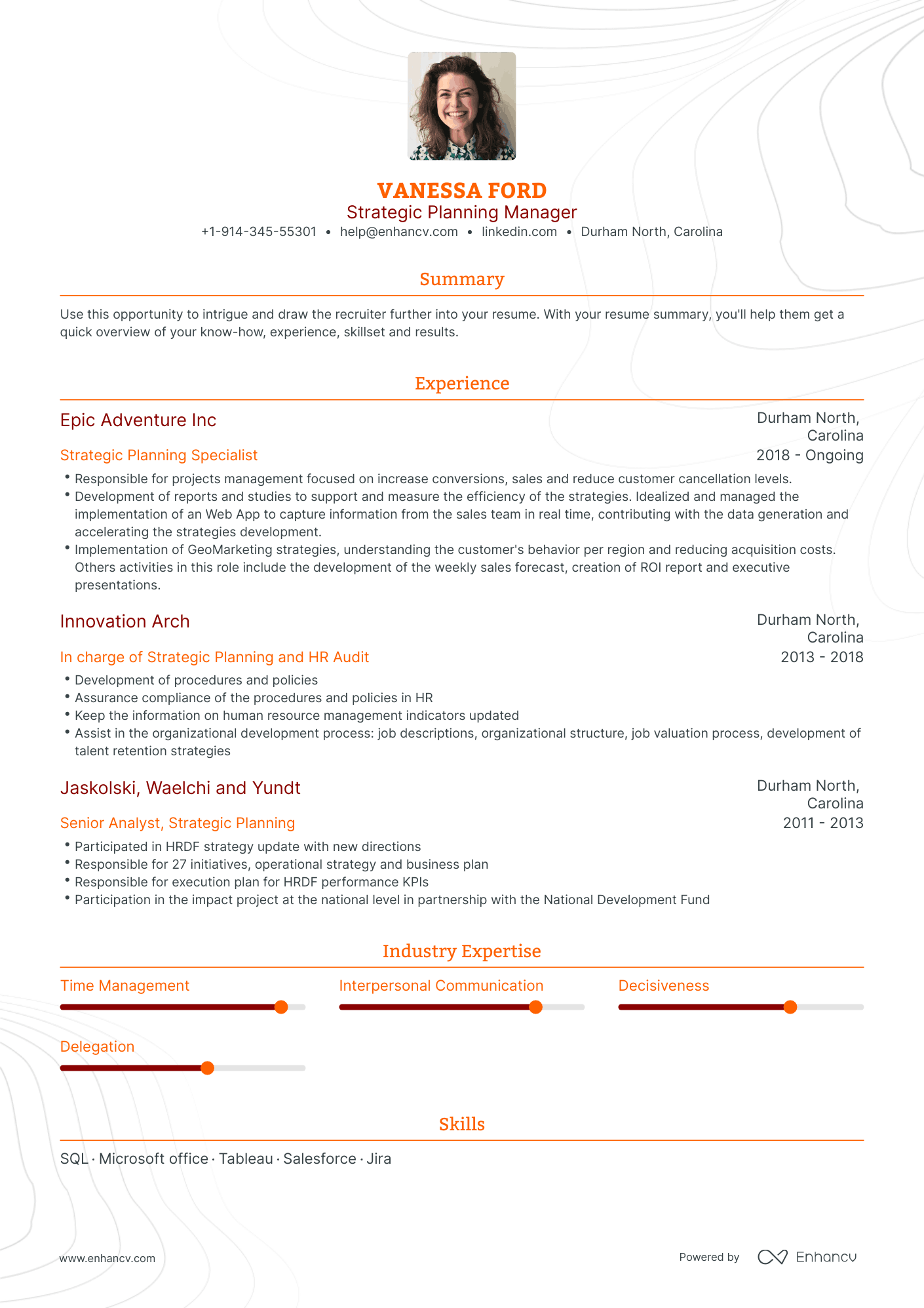 Strategic Planning Manager Resume Examples & Guide for 2023 (Layout ...