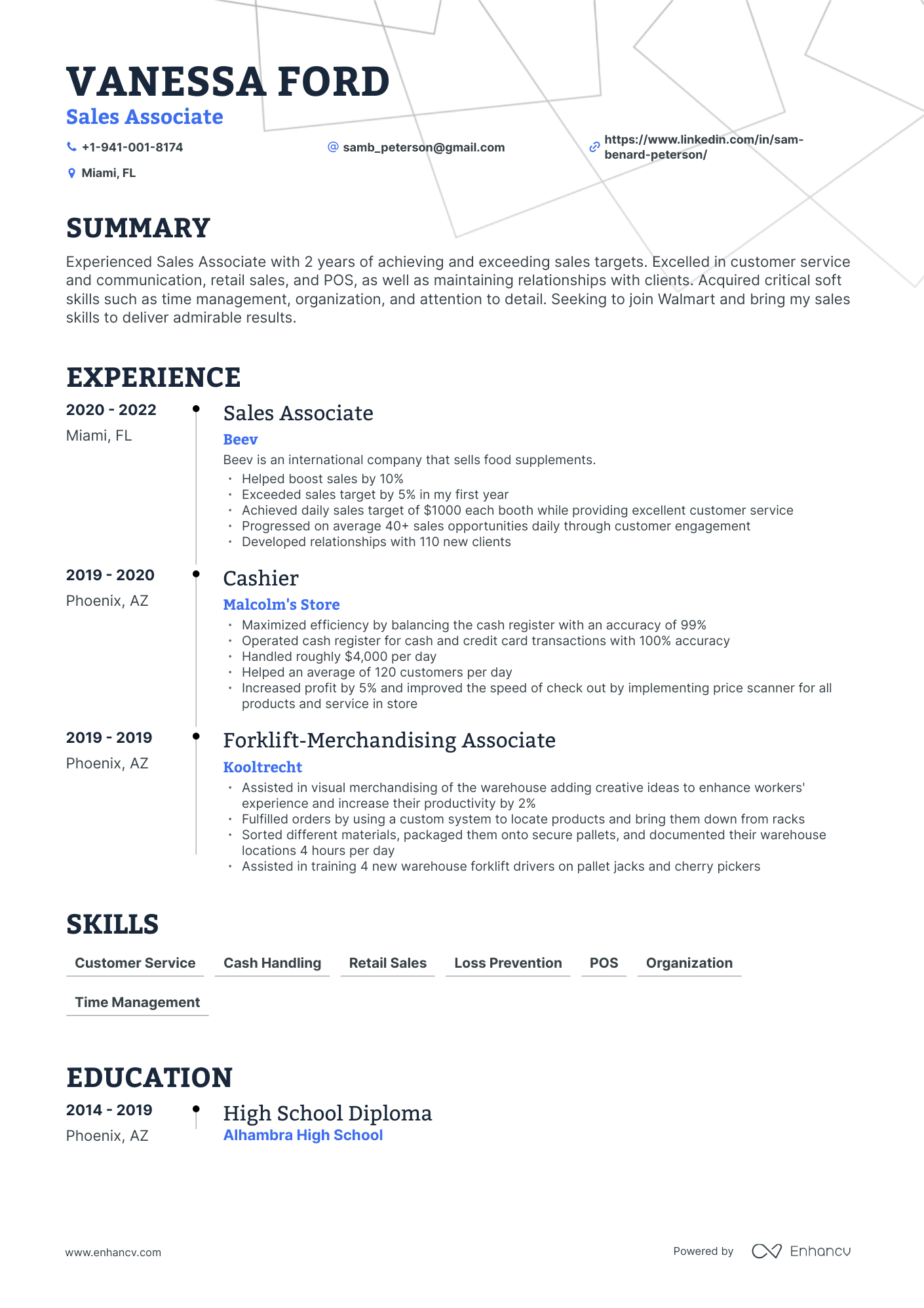 5 Walmart Resume Examples & Guide for 2024