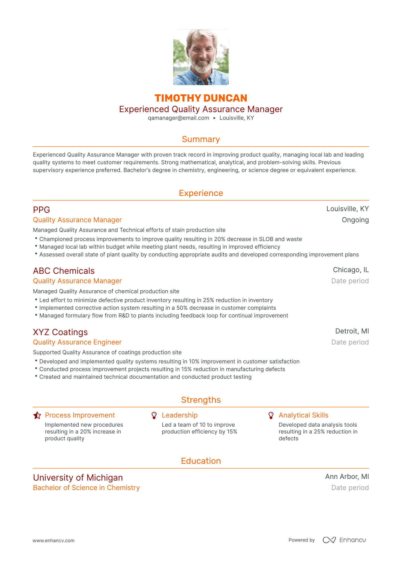 5 Quality Assurance Manager Resume Examples & Guide for 2024