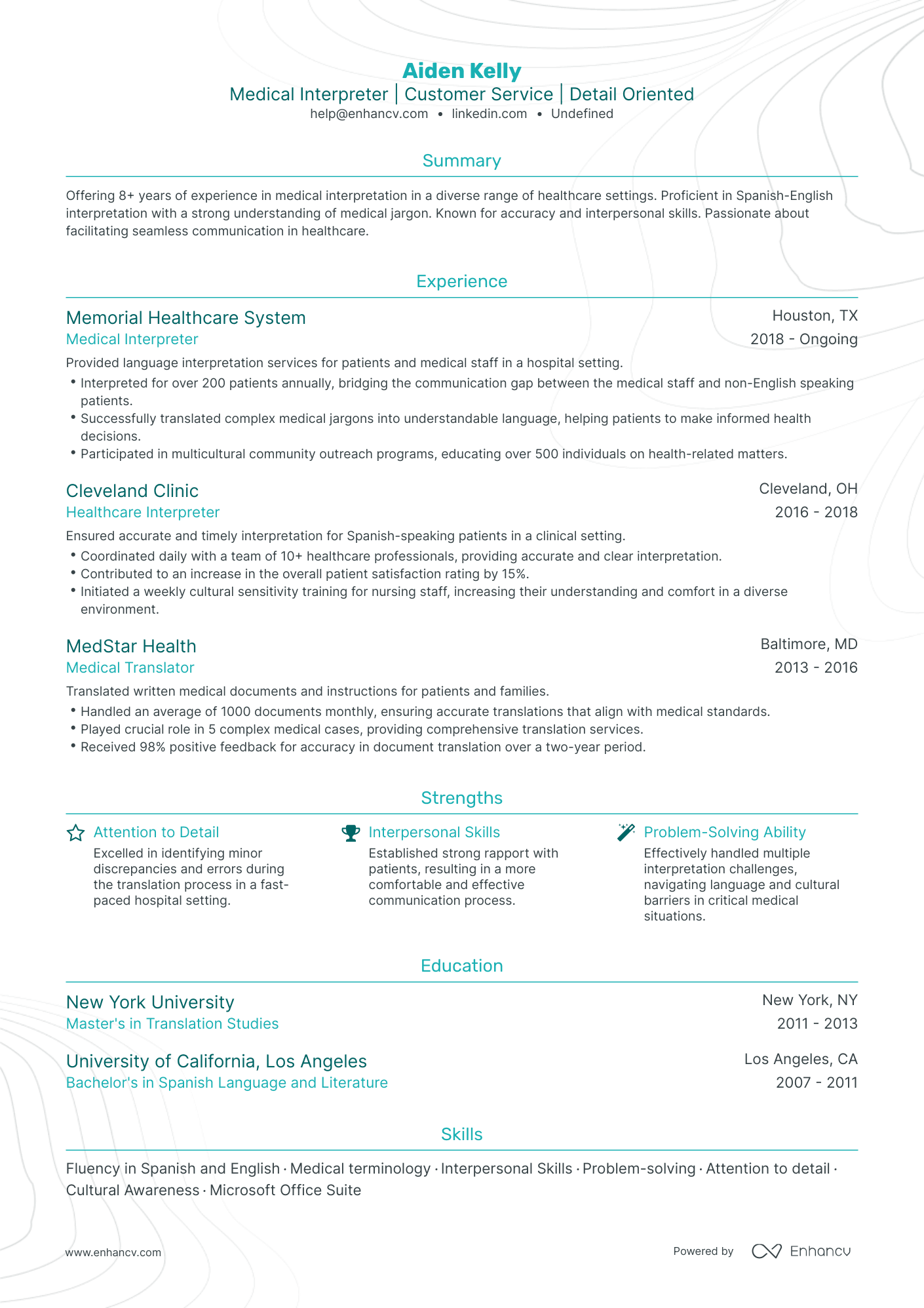 5 Medical Interpreter Resume Examples - AHR0cHM6Ly9jZG4uZW5oYW5jdi5jb20vcHJlZGVmaW5lZC1leGFtcGxlcy9rbXZXUVA1S0V3cDFXSElDT3NCZEZnd2I4cW5uY1JTRTdLYlB0RDdFL2ltYWdlLnBuZw~~. 