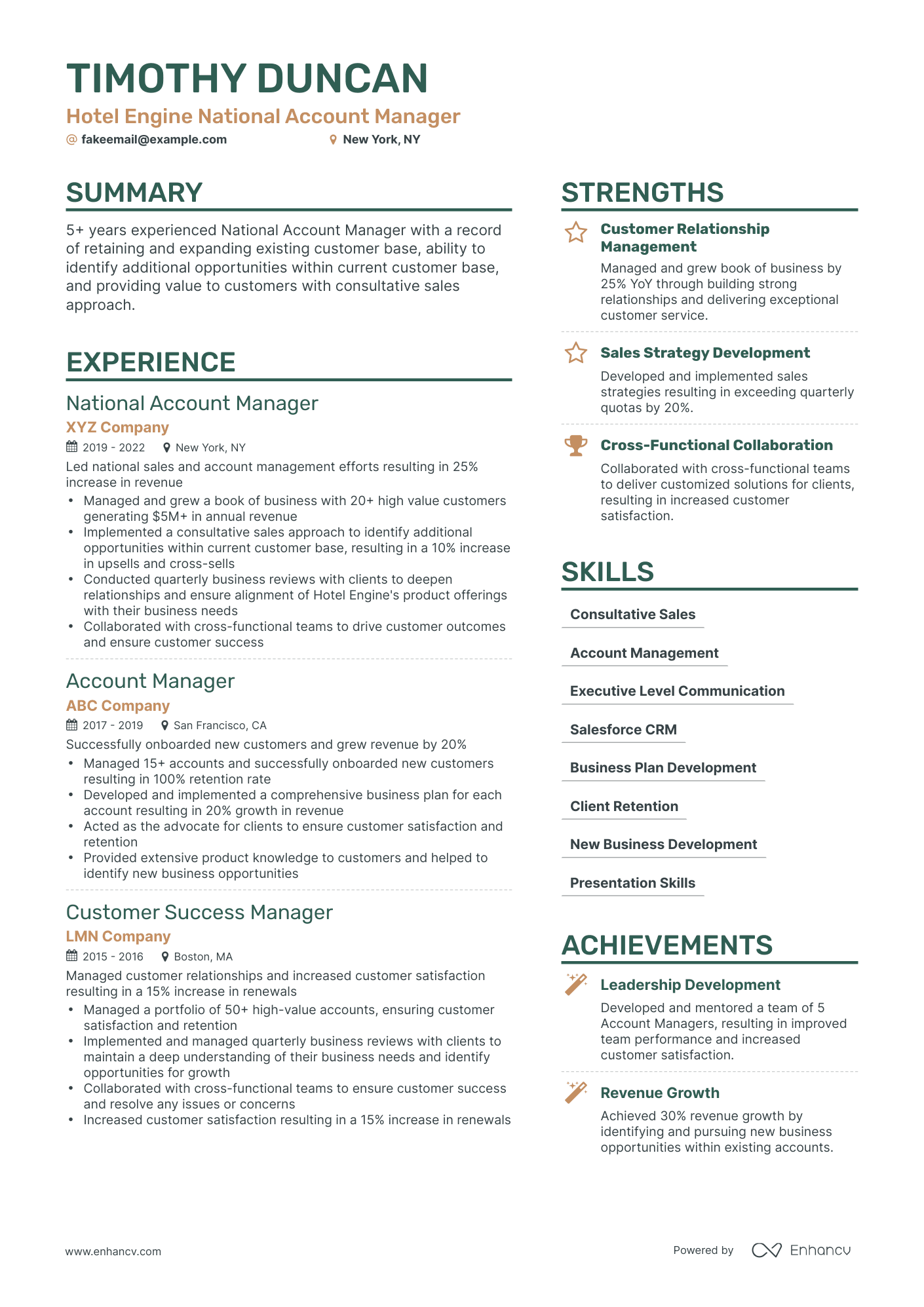 5 National Account Manager Resume Examples & Guide for 2024